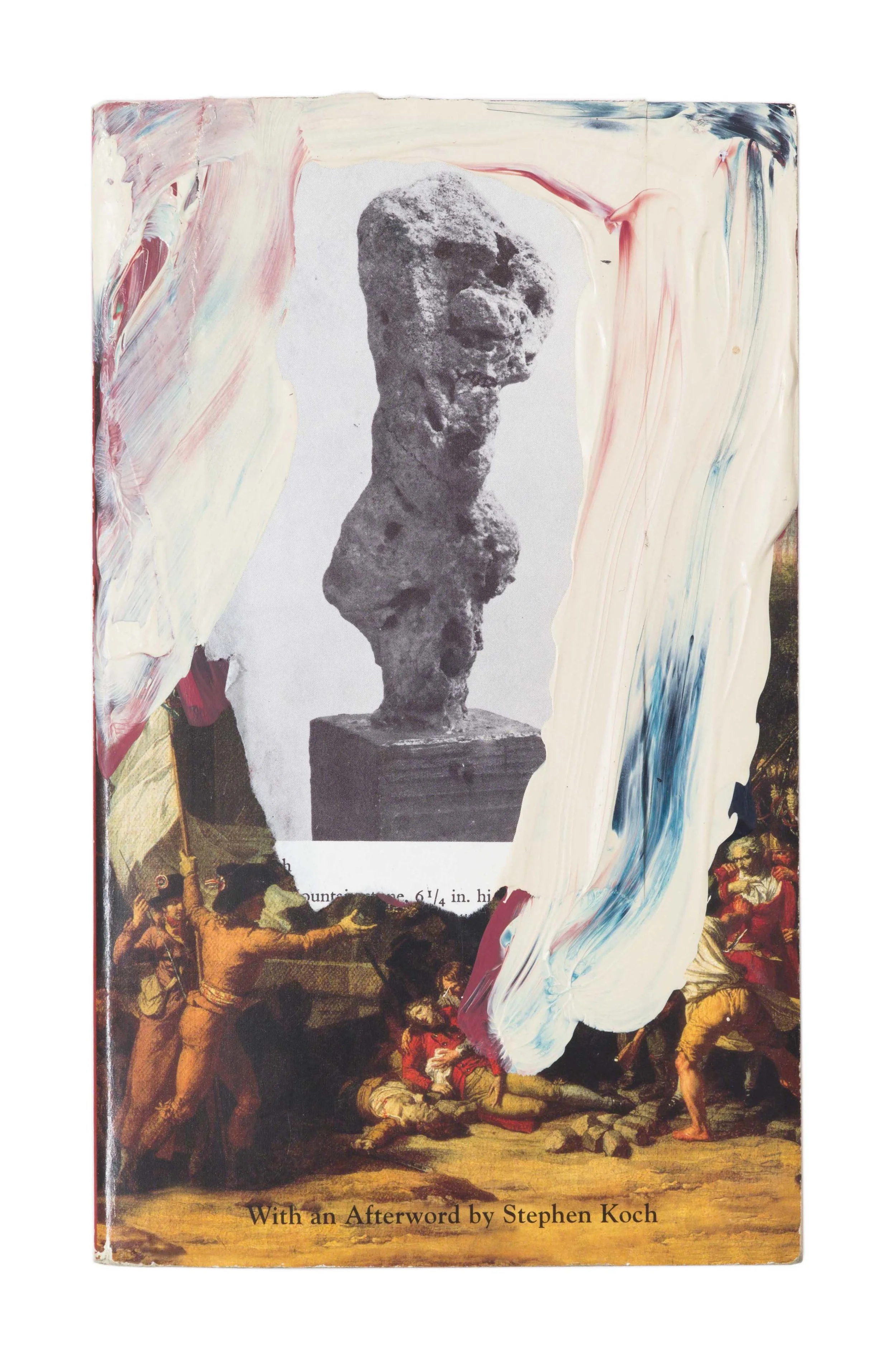 Drew Beattie and Ben Shepard A Tale of Two Cities acrylic and collage on used book 2016 6 ⅞ x 4 ¼ inches