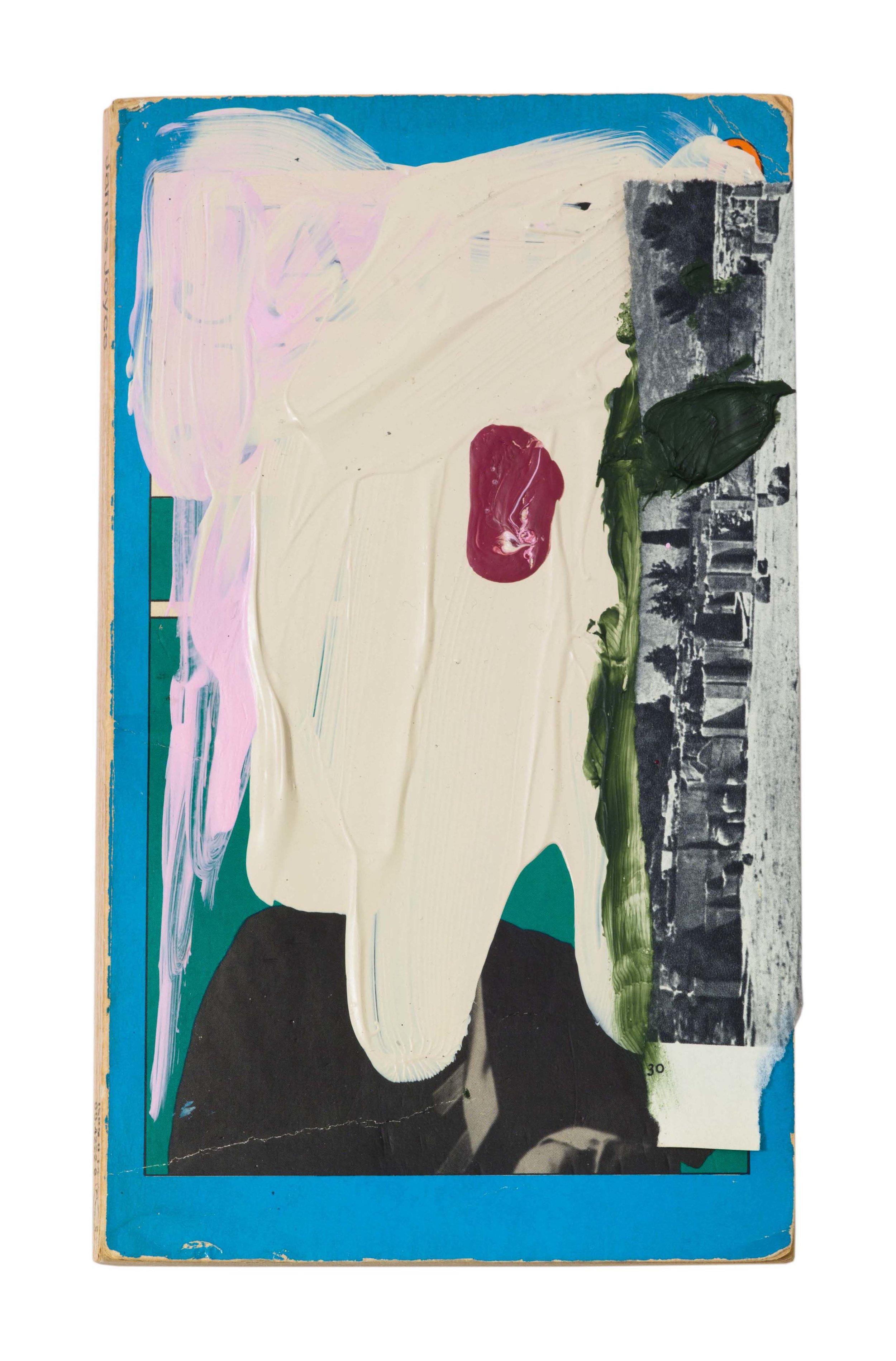  Drew Beattie and Ben Shepard  Dubliners  acrylic and collage on used book 2016 7 x 4 ¼ inches 