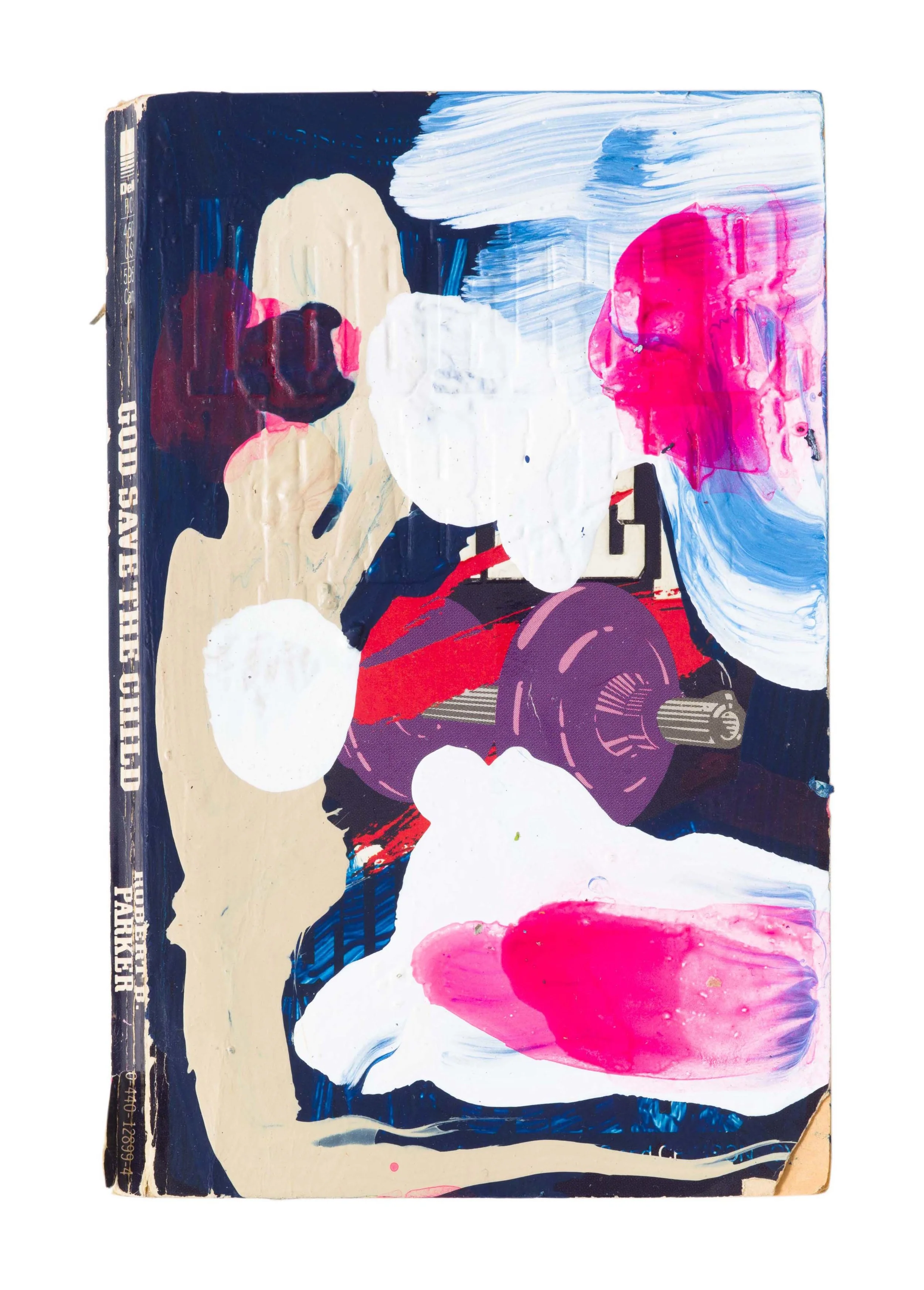 Drew Beattie and Ben Shepard God Save the Child acrylic on used book 2016 6 ¾ x 4 ⅜ inches