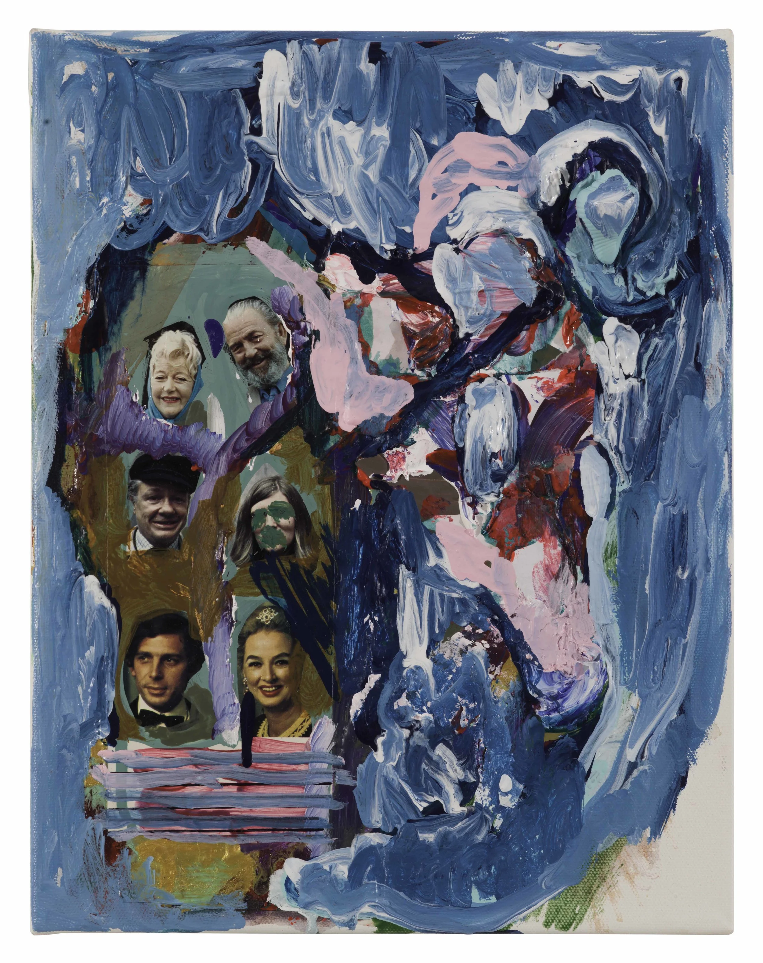 Drew Beattie English Actors 2016 acrylic and collage on canvas 14 x 11 inches