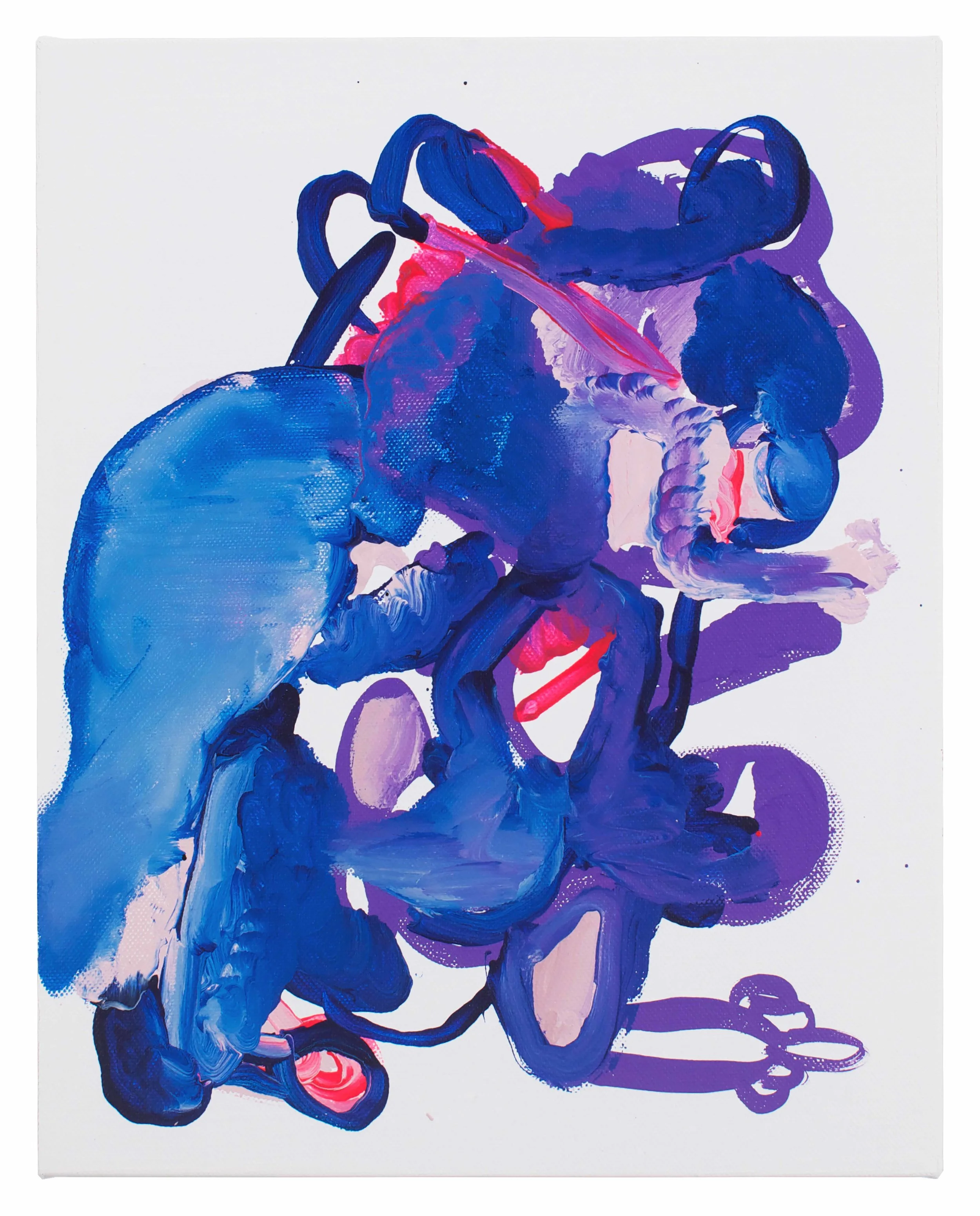 Drew Beattie and Ben Shepard Blue Figure 2014 acrylic on canvas 14 x 11 inches