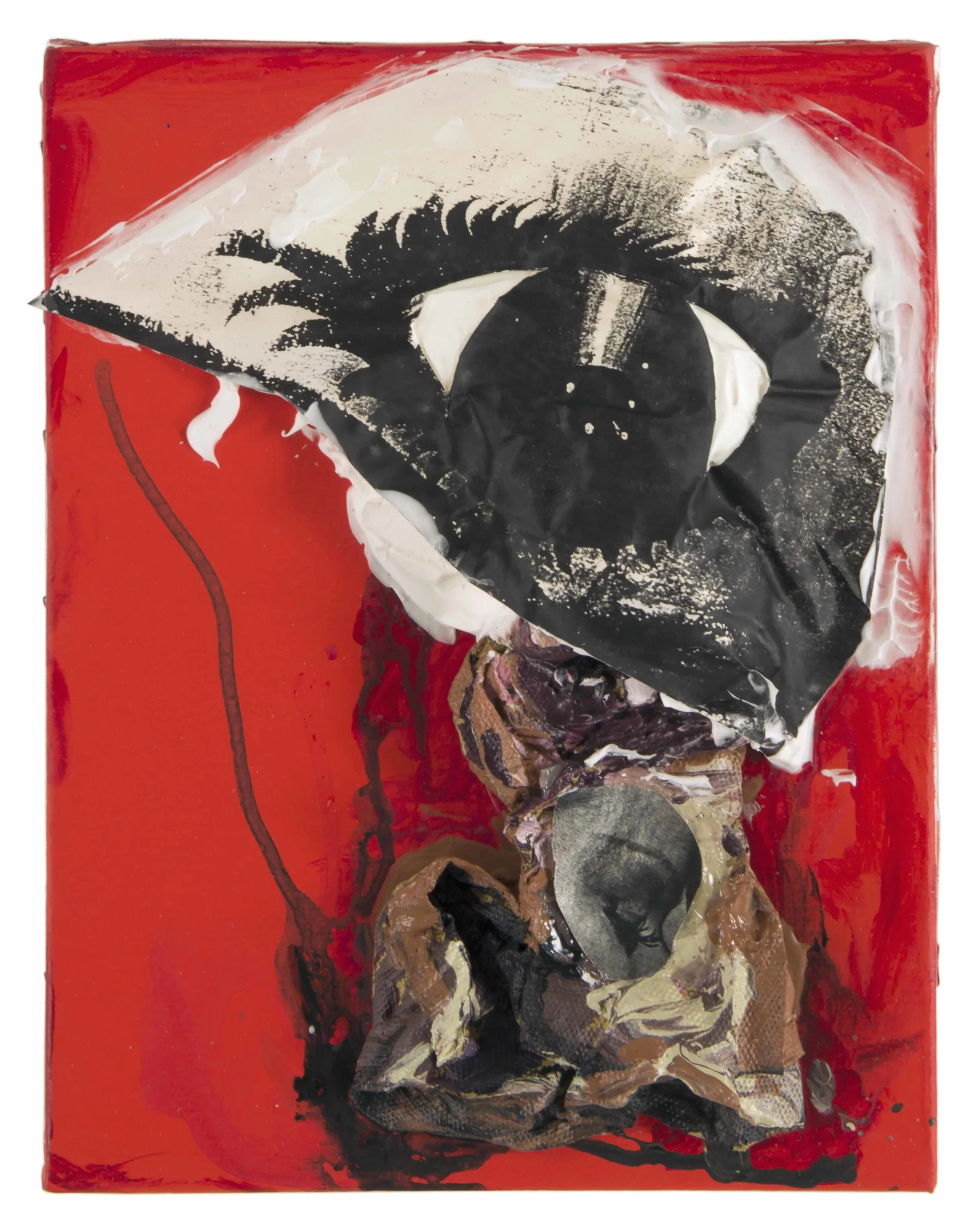 Drew Beattie Eaters 2009 acrylic, paper towels and photocopies on canvas 14 x 11 inches
