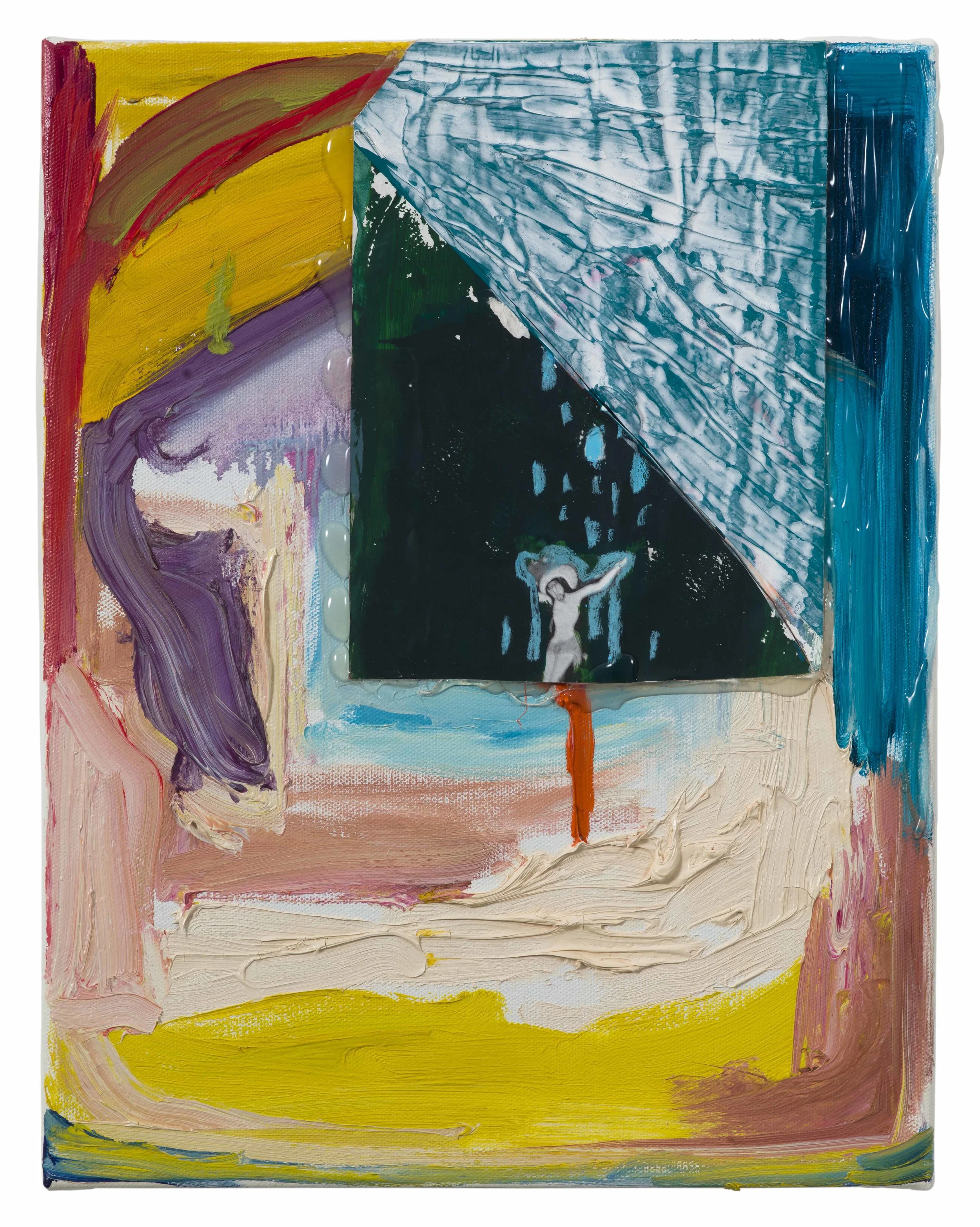 Drew Beattie Crucifixion in the Abstraction 2008 oil, hot glue and collage on canvas 14 x 11 inches