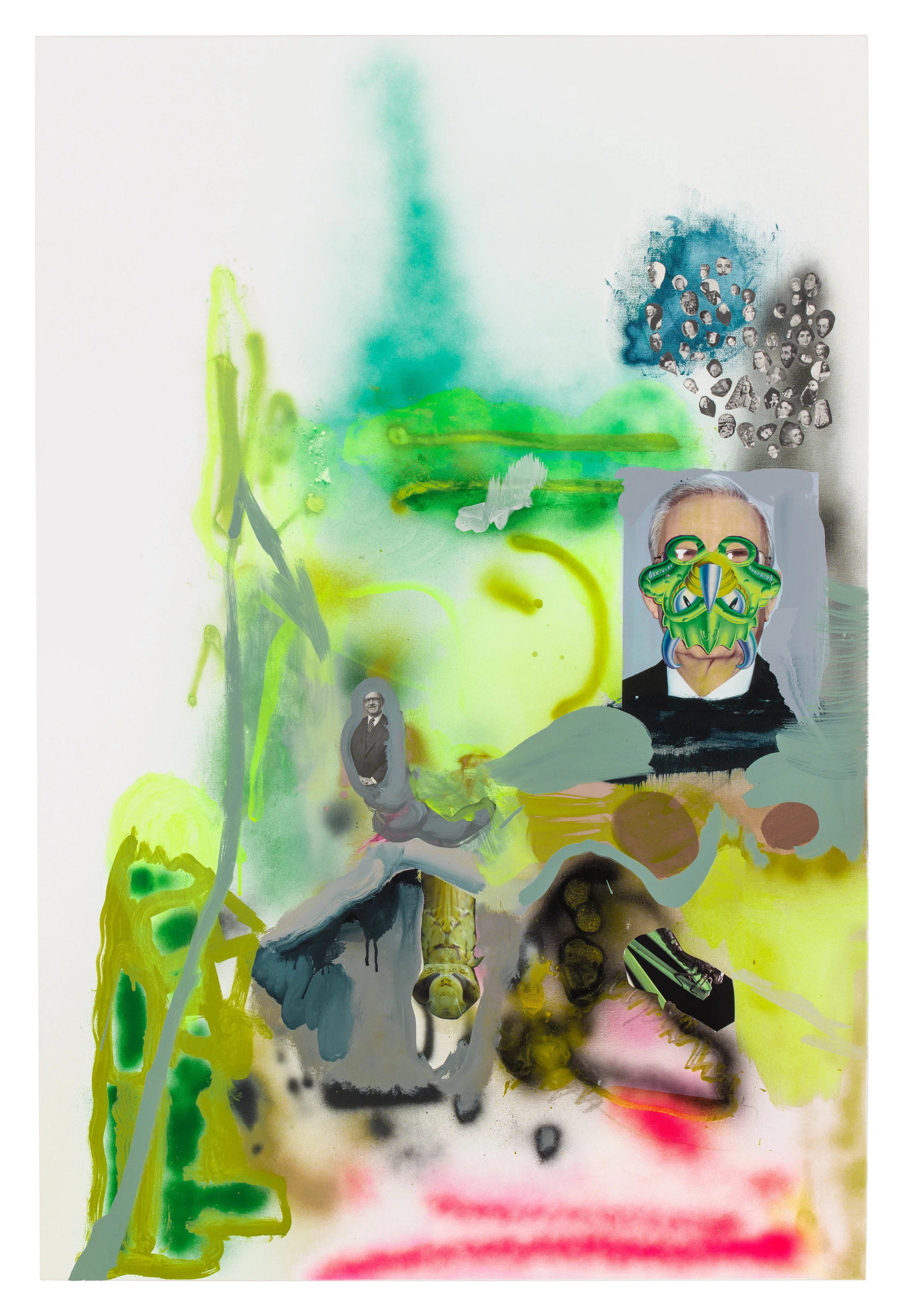 Drew Beattie MC Truffles 2010 acrylic, spray paint and collage on canvas 60 x 40 inches