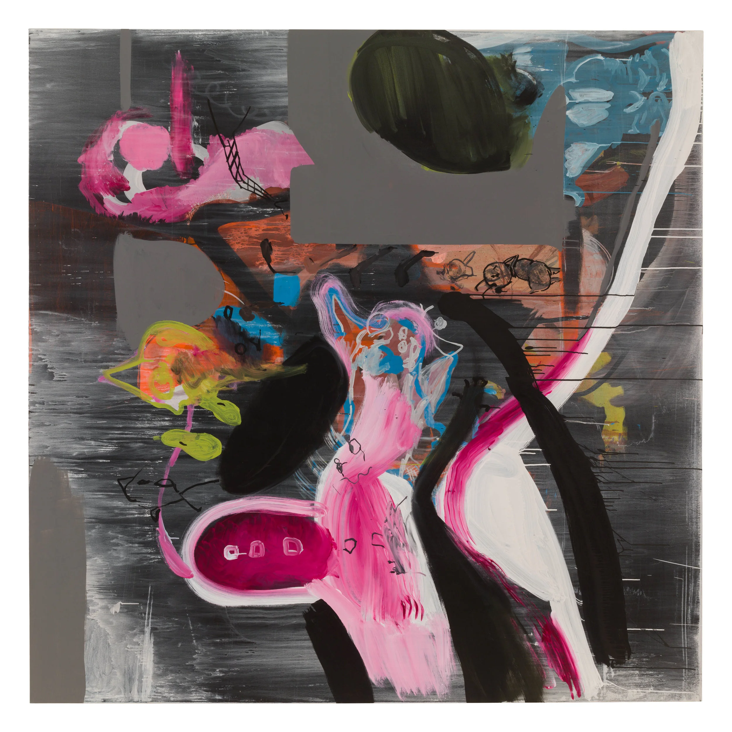 Drew Beattie Rhyming Yard 2013 acrylic on canvas 96 x 96 inches