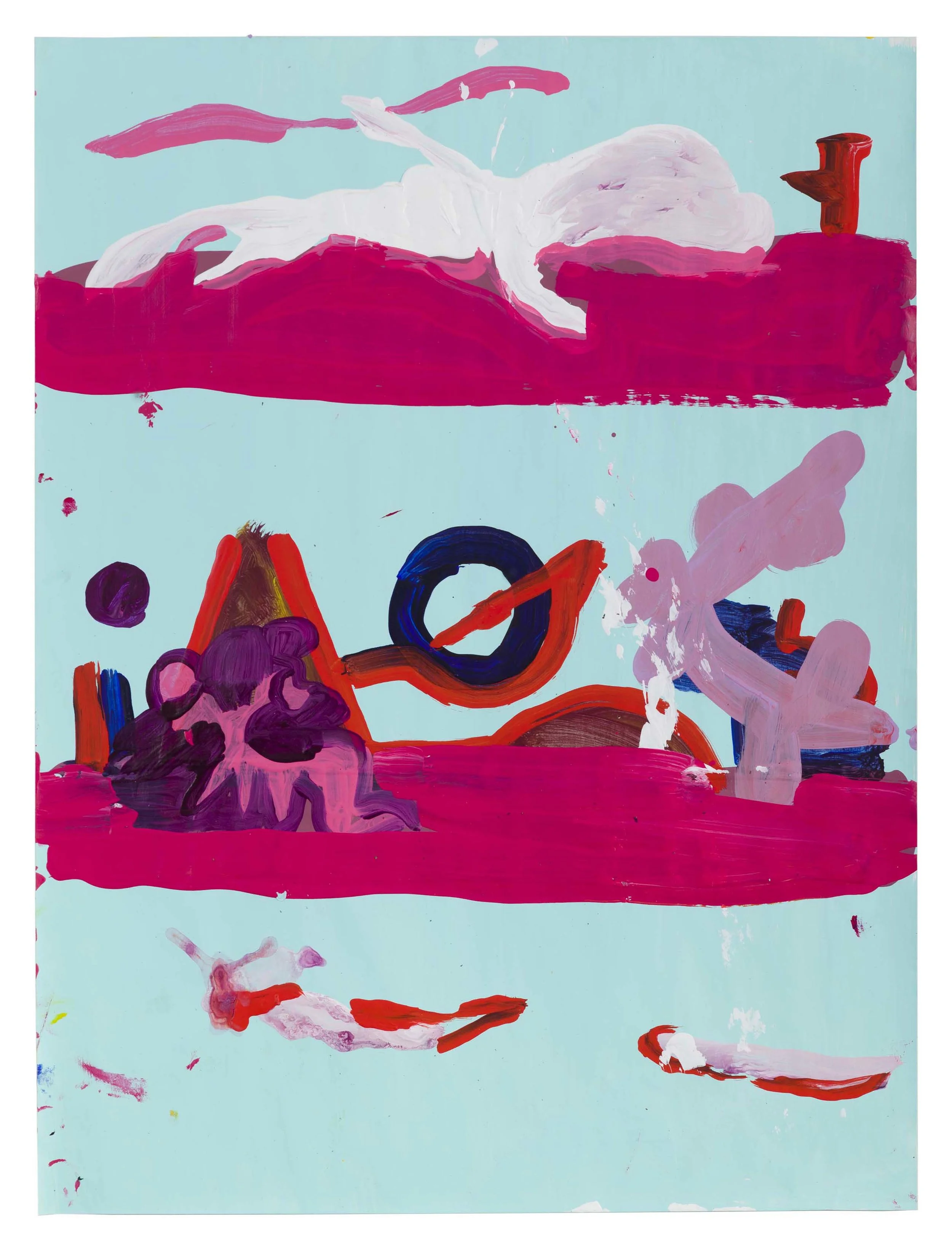 All works DBBS (Drew Beattie and Ben Shepard), all acrylic on paper, some with the addition of spray paint, all on 24 x 18 inch paper.
