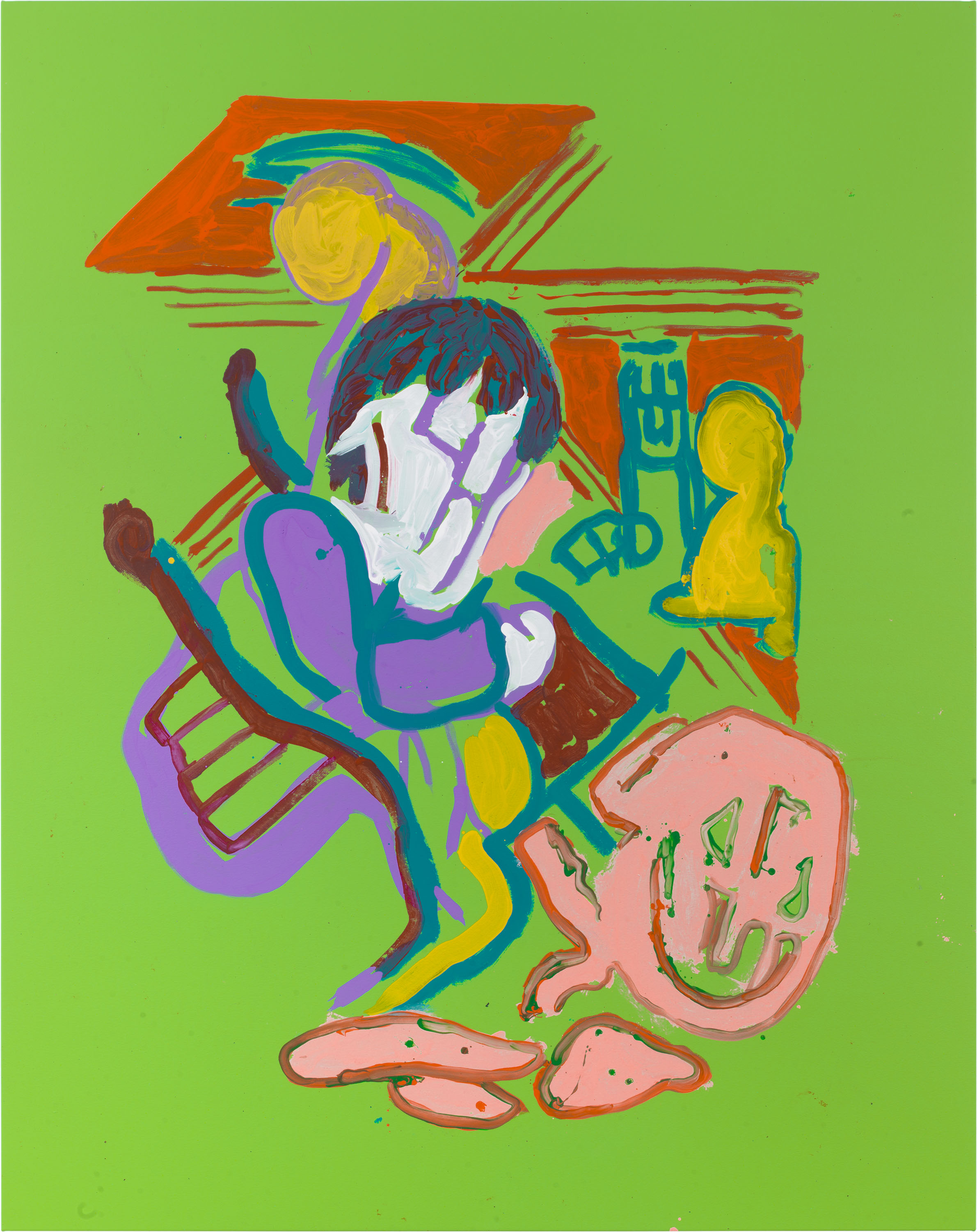  Drew Beattie  People on Green   2018 acrylic on canvas 96 x 76 inches 