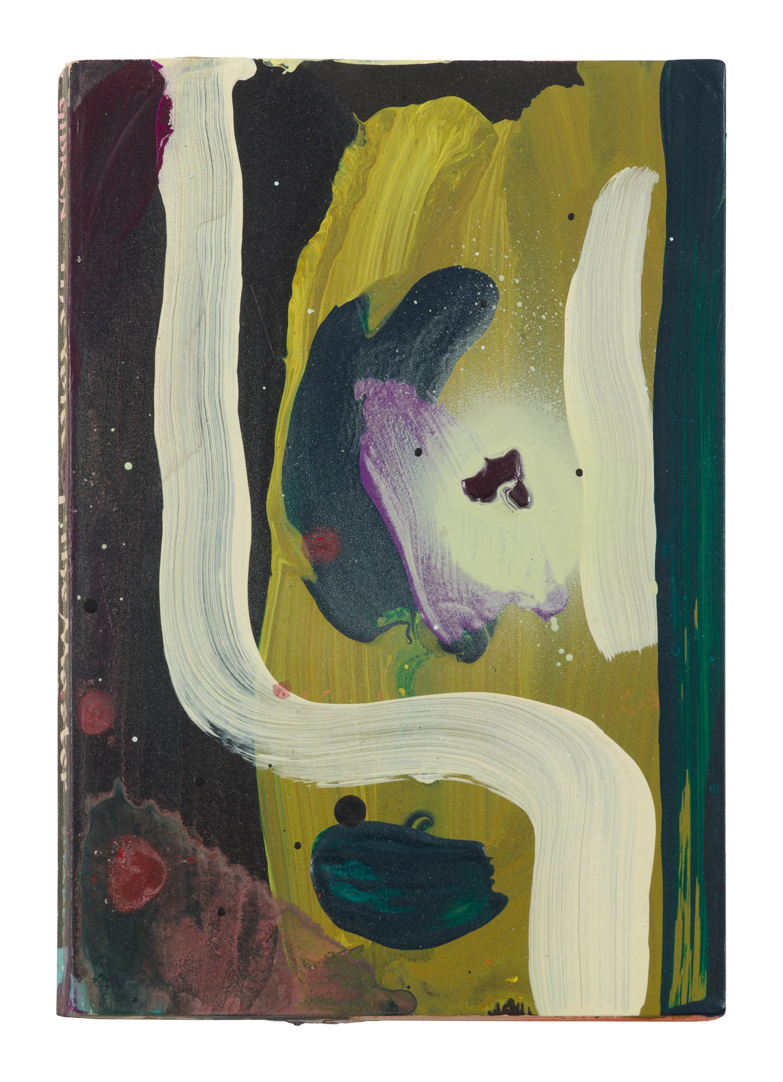 Drew Beattie and Ben Shepard The Voice of the Master 2018 acrylic and spray paint on used book 8 x 5 1/2 inches