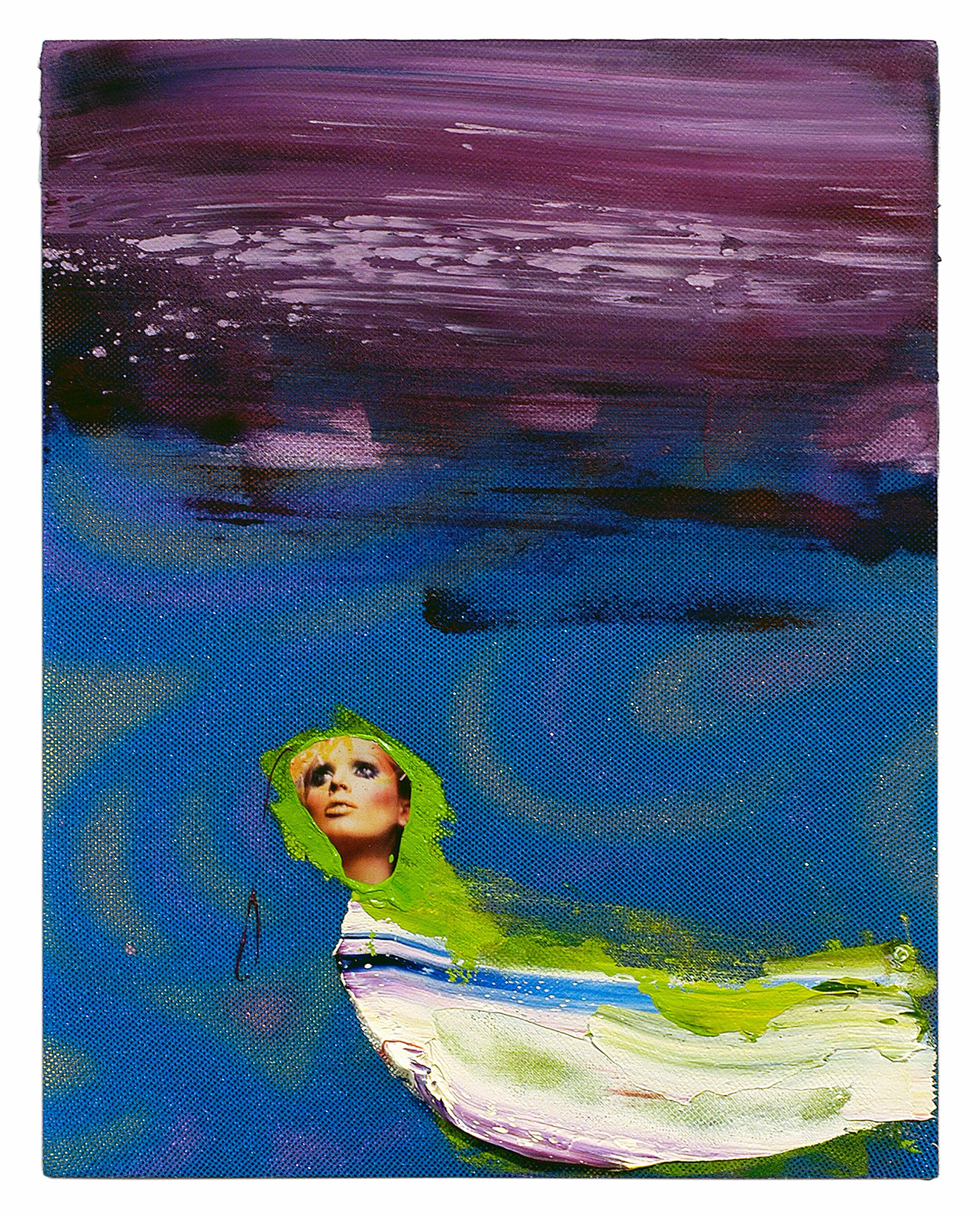  Drew Beattie  Mermaid   2005 acrylic and collage on canvas 14 x 11 inches 