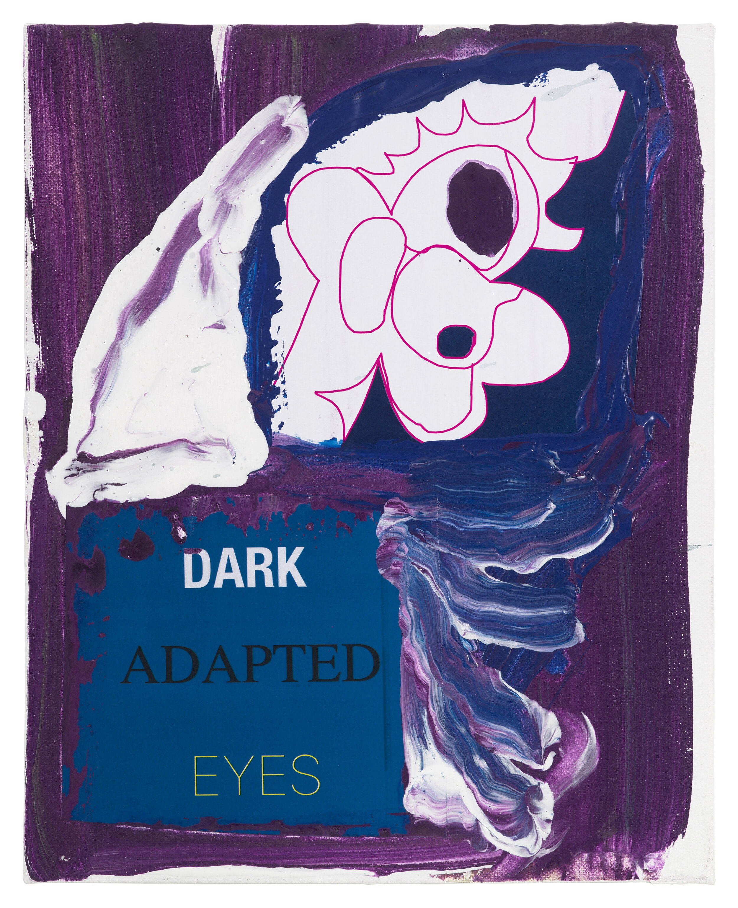  Drew Beattie and Ben Shepard  Dark Adapted Eyes   2019 acrylic and collage on canvas 14 x 11 inches 