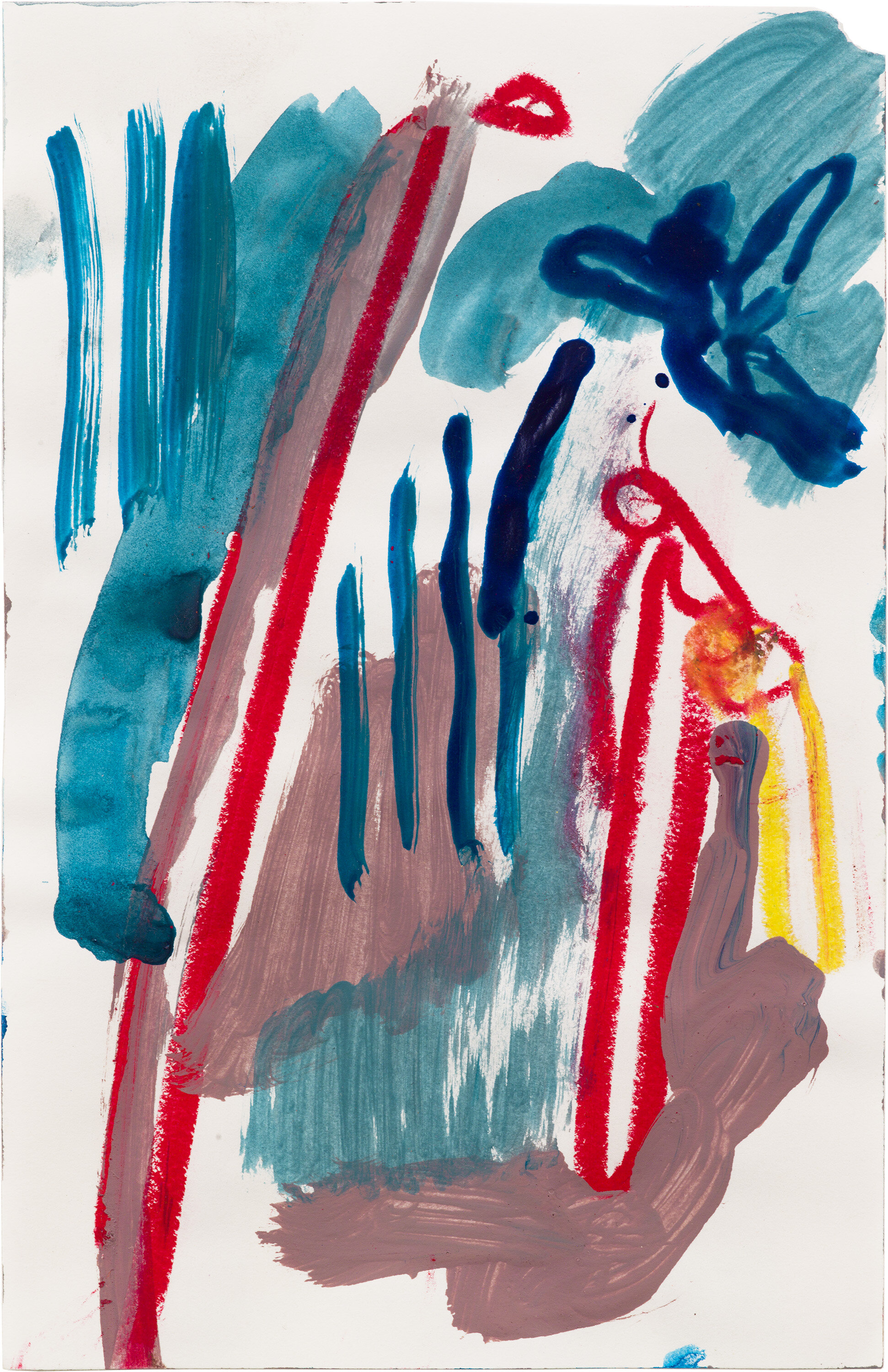  Drew Beattie and Ben Shepard  DBBS-DRW-2013-009   2013 acrylic and oil stick on paper 8.5 x 5.5 inches 