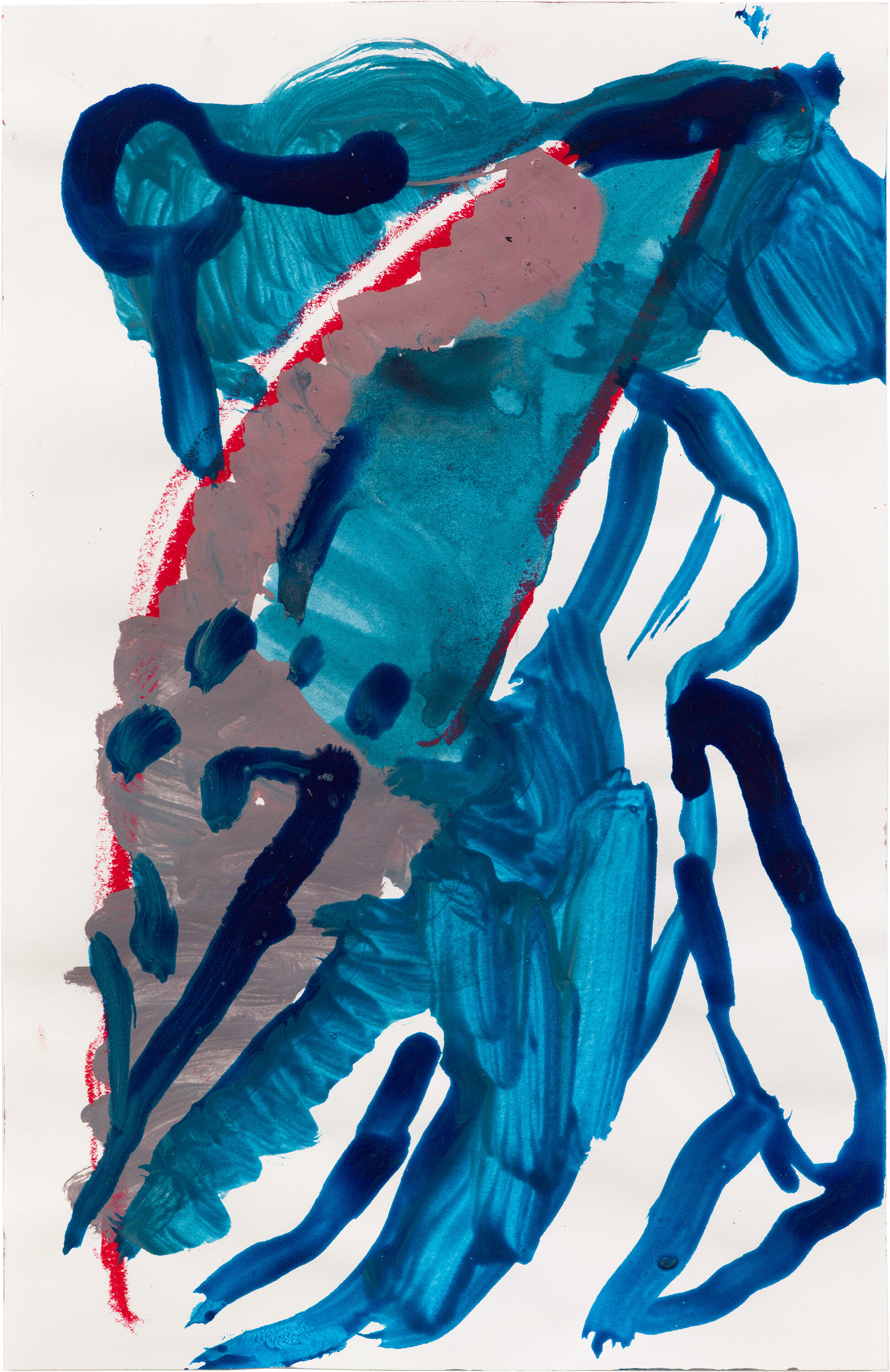  Drew Beattie and Ben Shepard   DBBS-DRW-2013-019   2013  acrylic and oil stick on paper  8.5 x 5.5 inches 