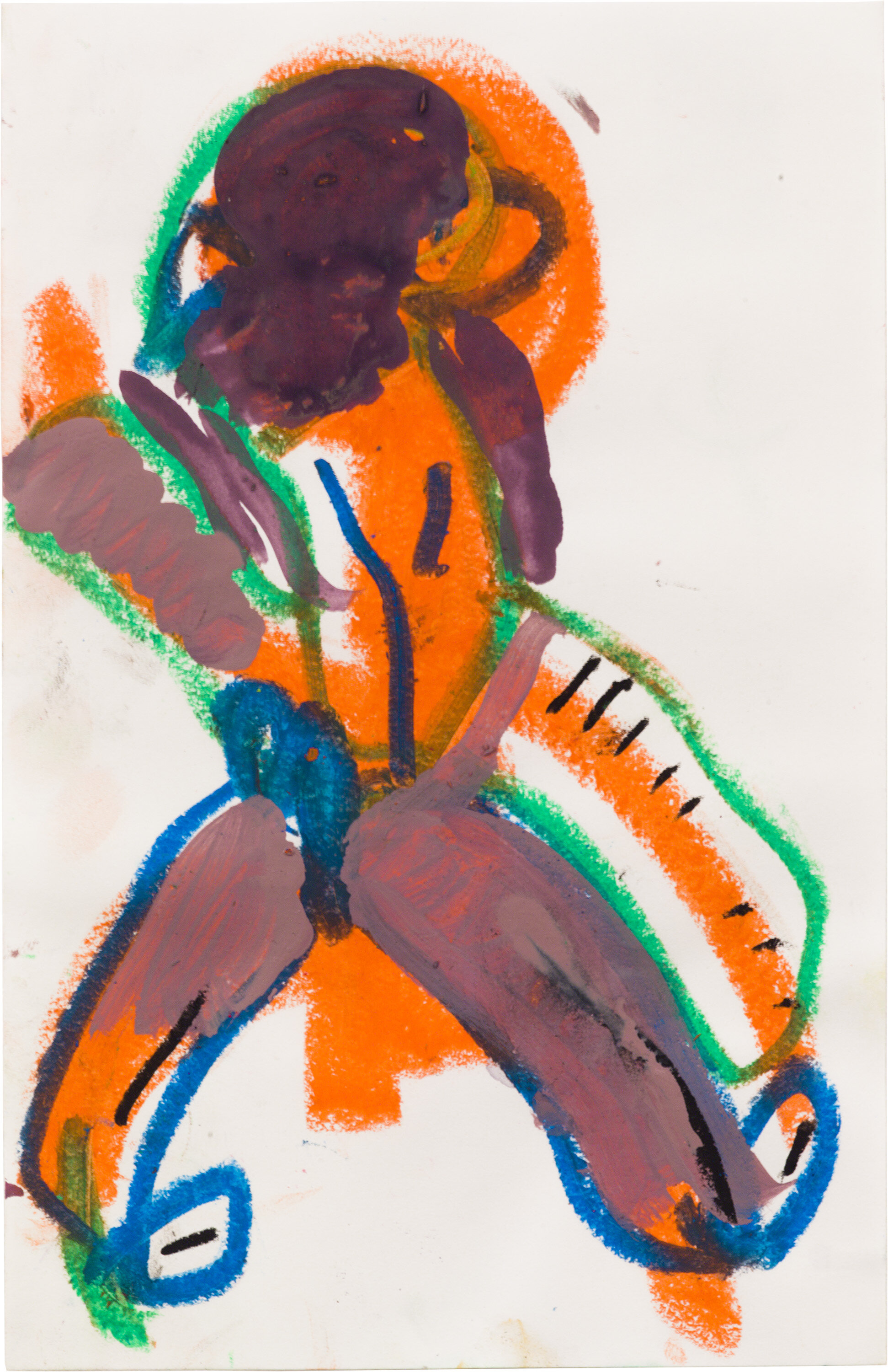  Drew Beattie and Ben Shepard   DBBS-DRW-2013-028   2013  acrylic and oil stick on paper  8.5 x 5.5 inches 