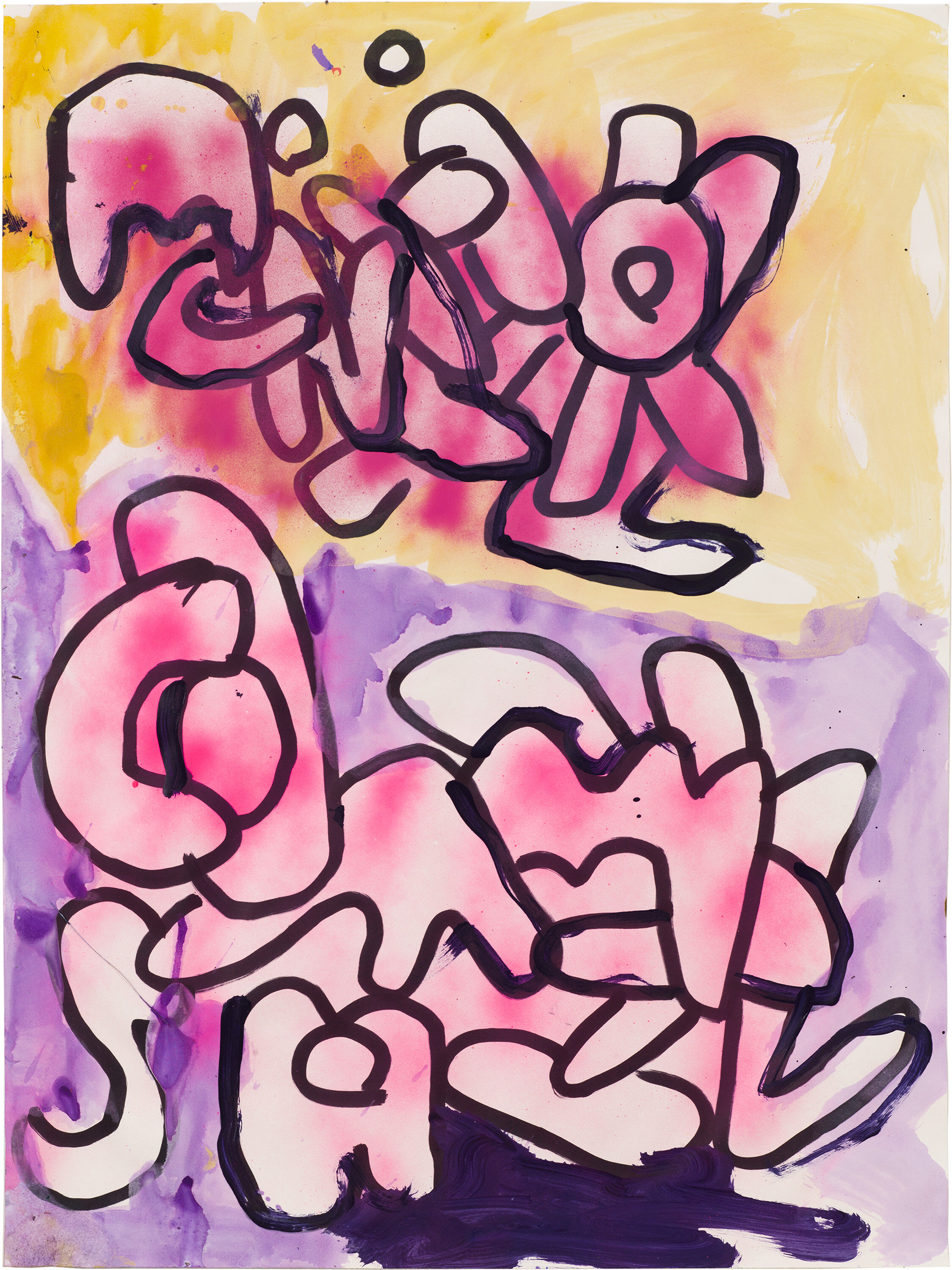  Drew Beattie and Ben Shepard   DBBS-DRW-2016-090   2016 acrylic, spray paint and marker on paper  24 x 18 inches 