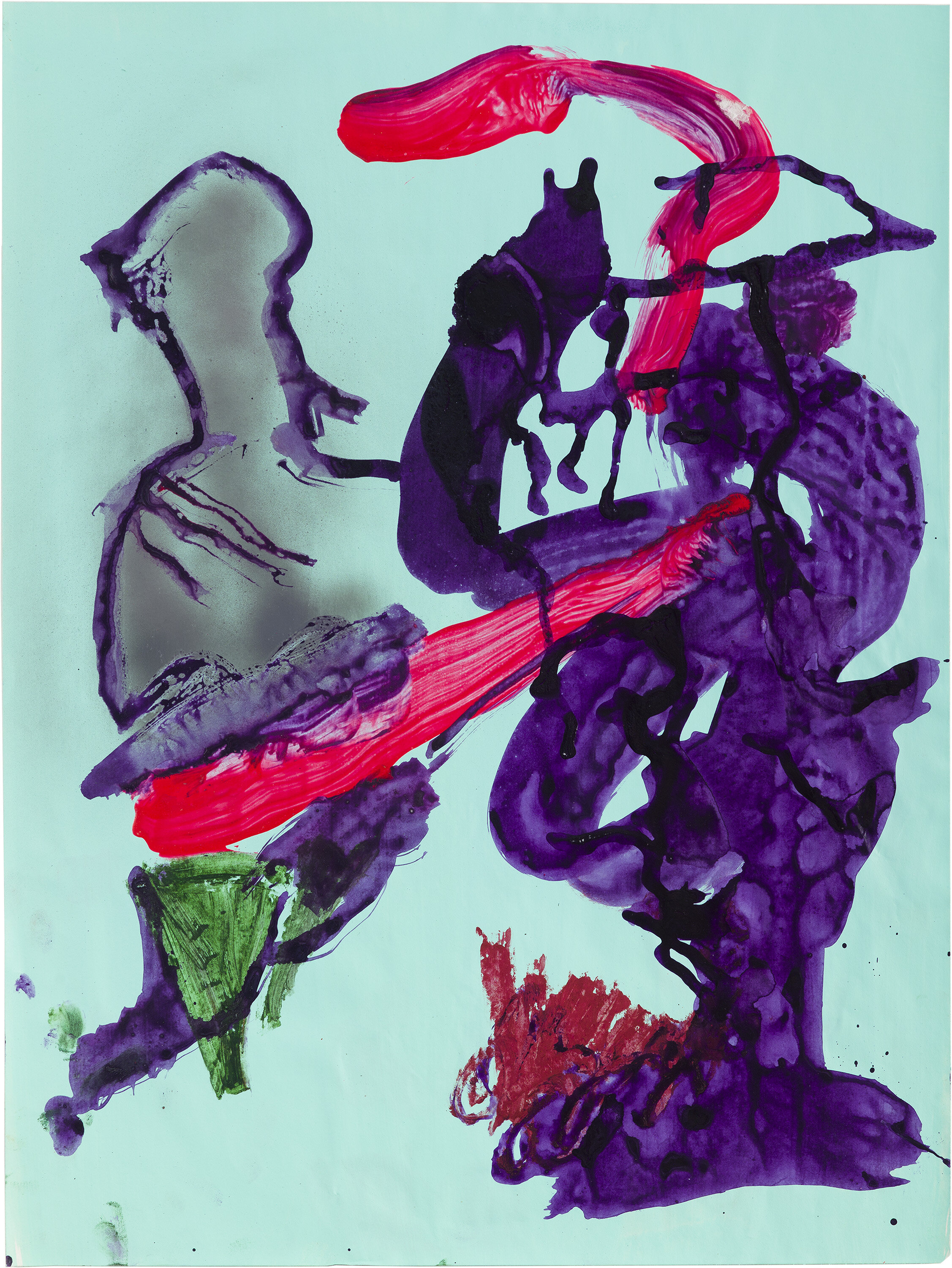  Drew Beattie and Ben Shepard   DBBS-DRW-2015-012   2015  acrylic and spray paint on paper  24 x 18 inches 