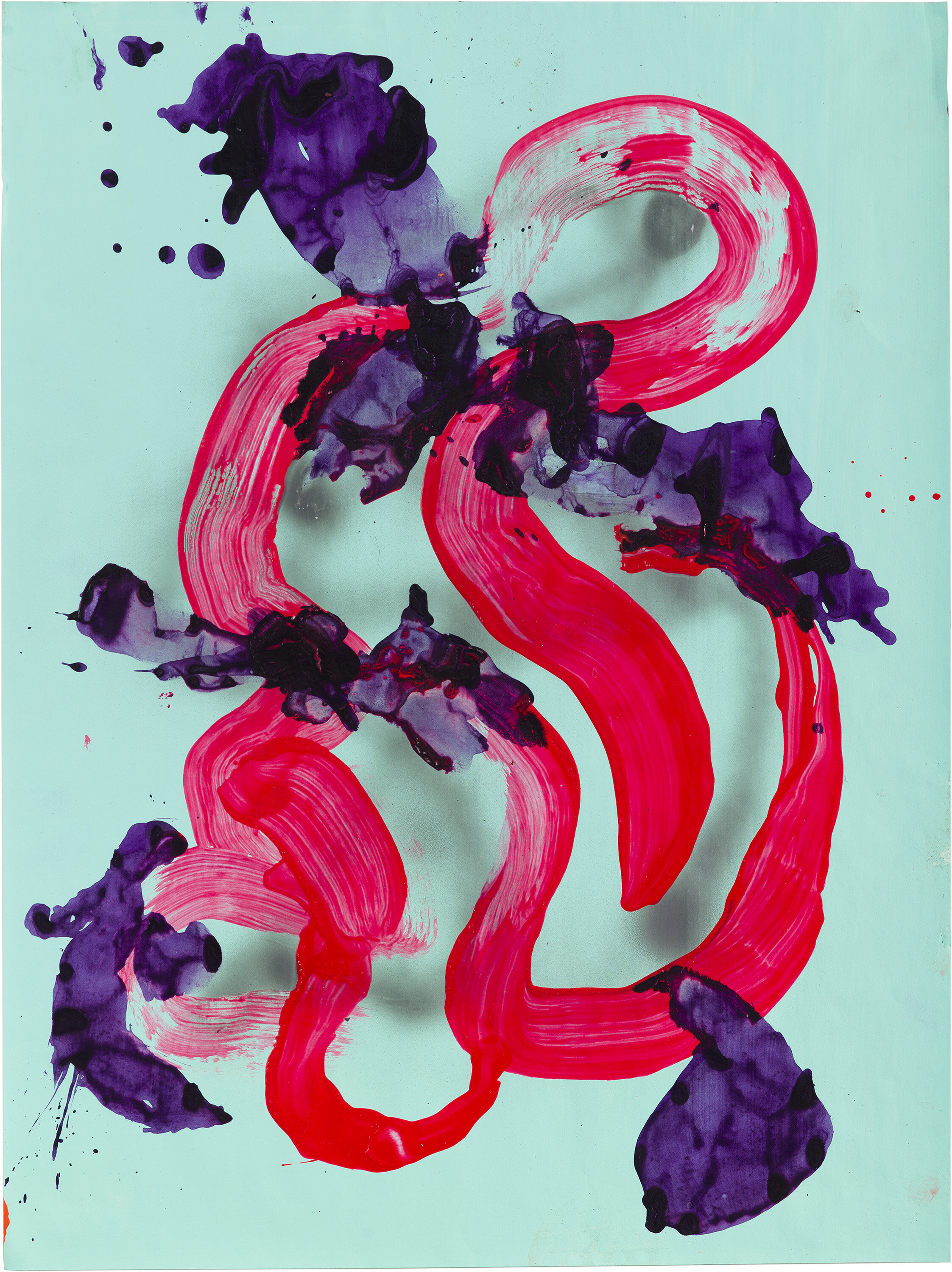  Drew Beattie and Ben Shepard   DBBS-DRW-2015-014   2015  acrylic and spray paint on paper  24 x 18 inches 