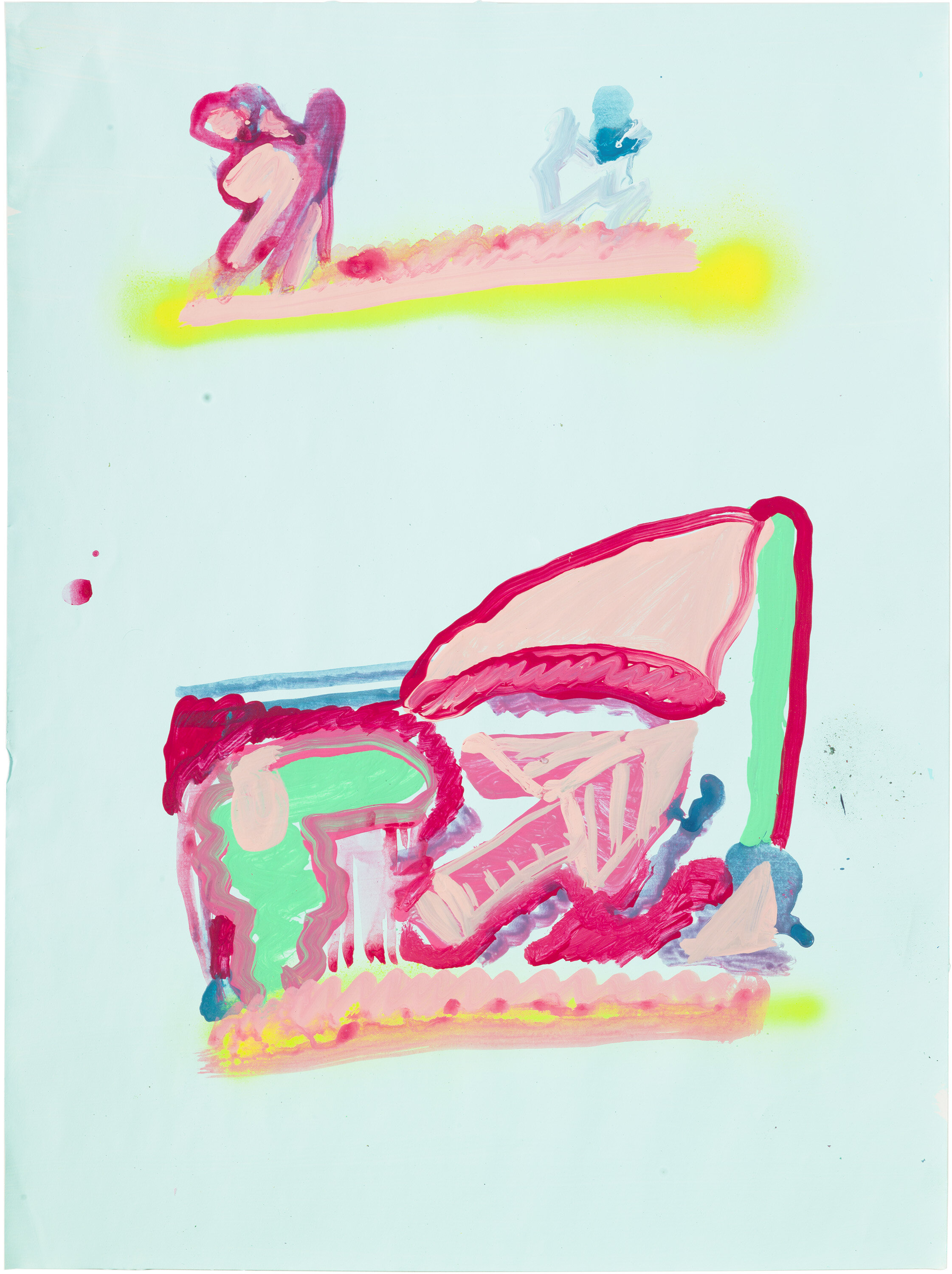  Drew Beattie and Ben Shepard   DBBS-DRW-2015-135   2015  acrylic and spray paint on paper  24 x 18 inches 