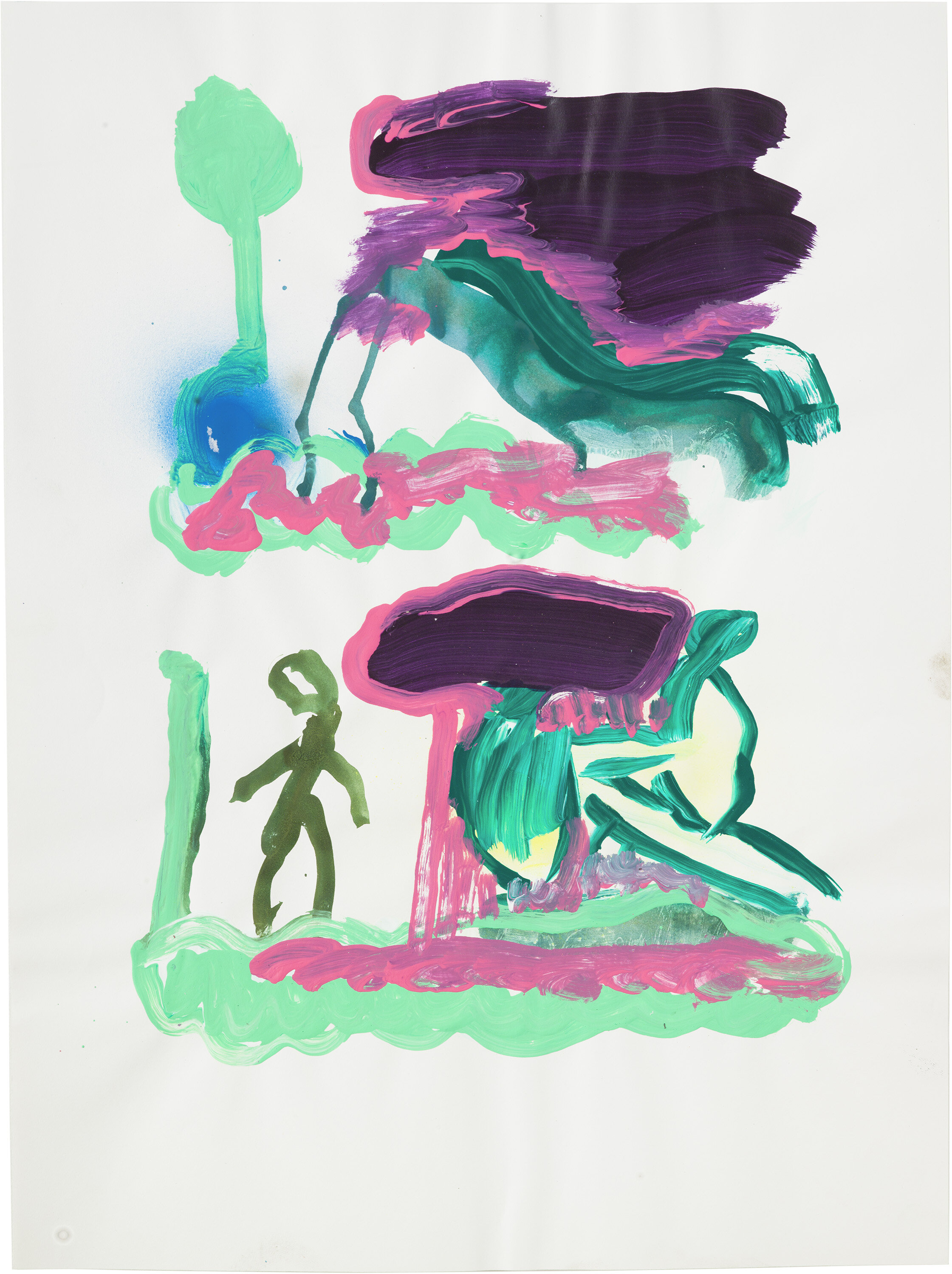  Drew Beattie and Ben Shepard   DBBS-DRW-2015-137   2015  acrylic and spray paint on paper  24 x 18 inches 