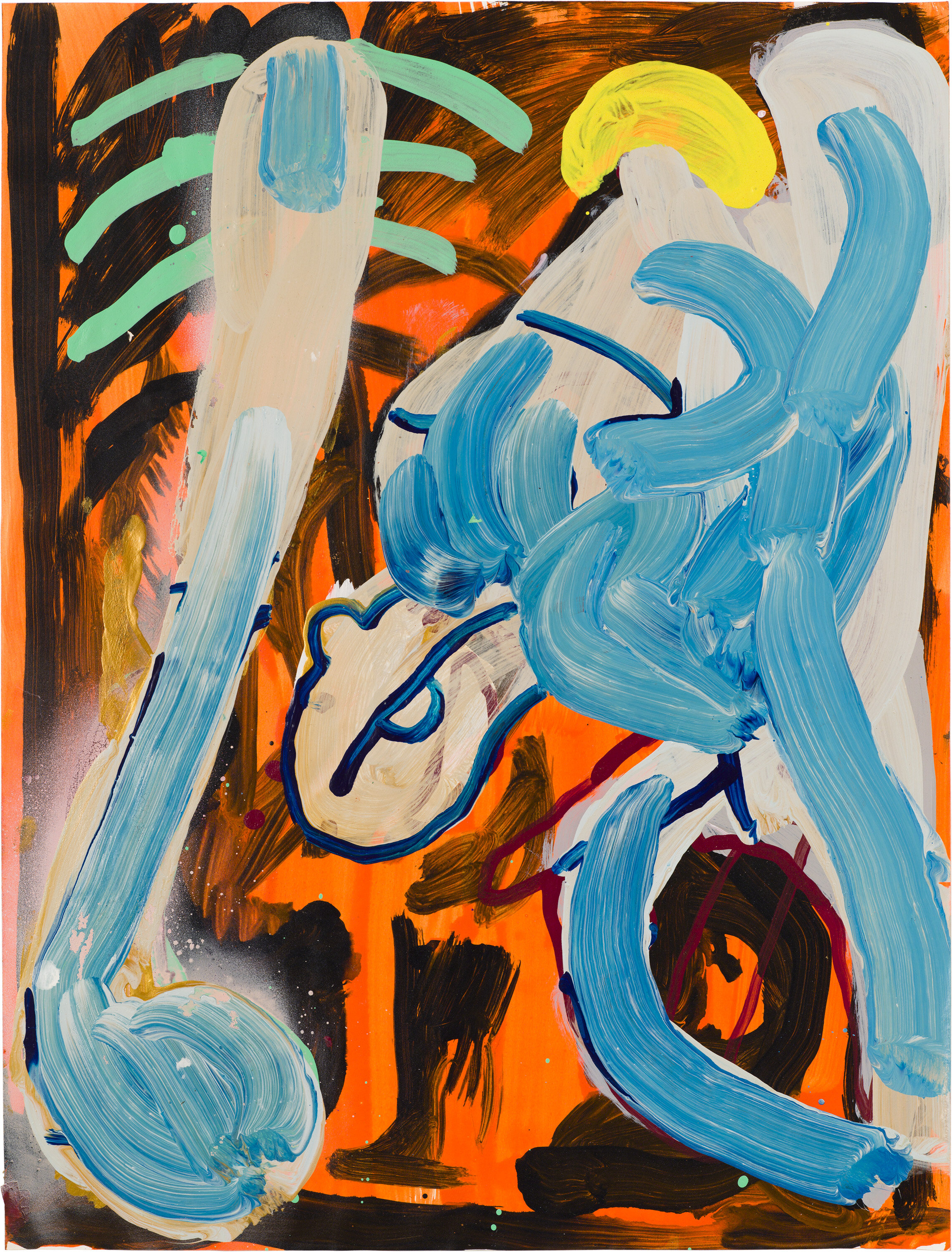  Drew Beattie and Ben Shepard   DBBS-DRW-2015-281   2015  acrylic and spray paint on paper  24 x 18 inches 
