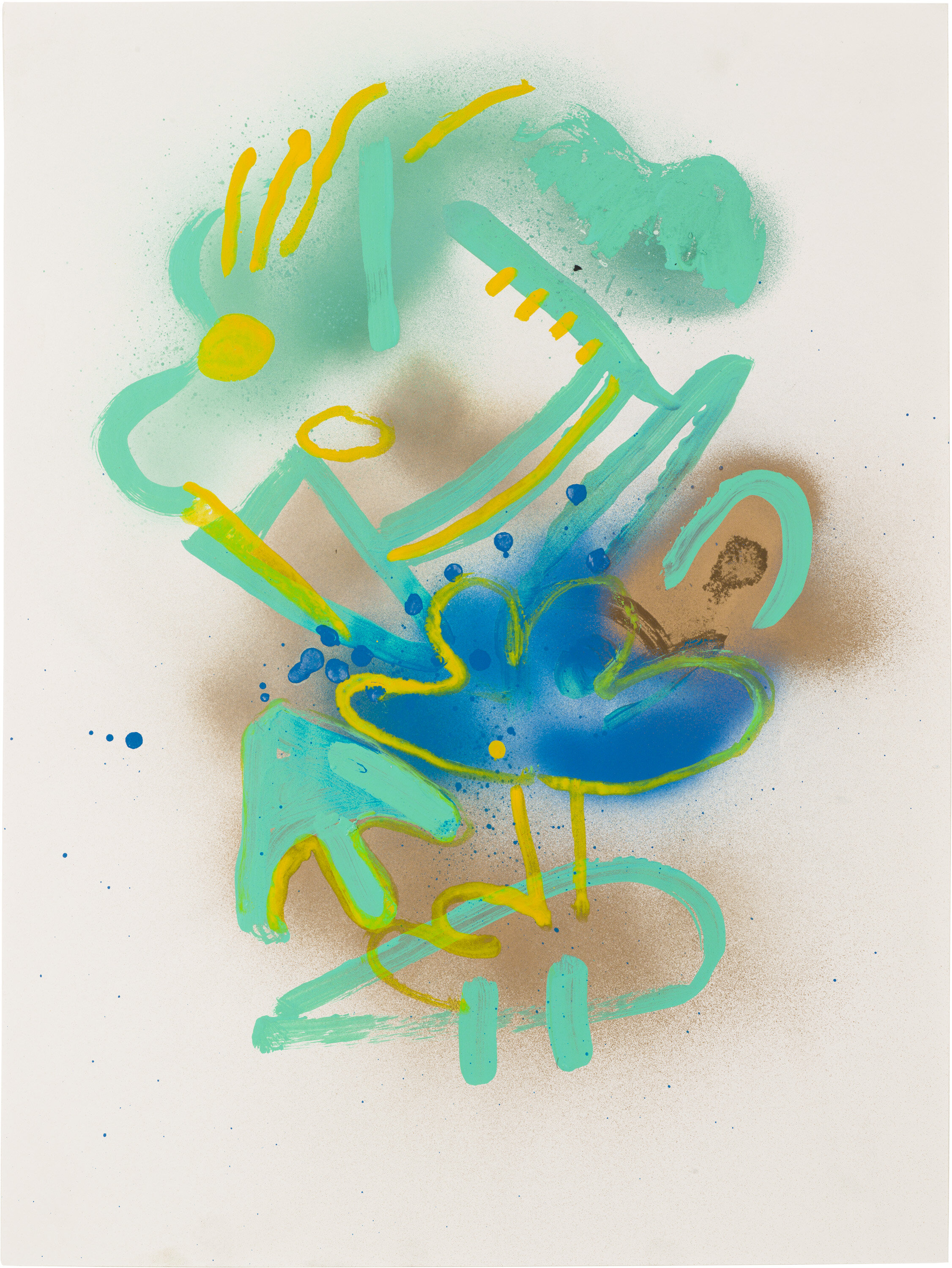  Drew Beattie and Ben Shepard   DBBS-DRW-2015-355   2015  acrylic and spray paint on paper  24 x 18 inches 