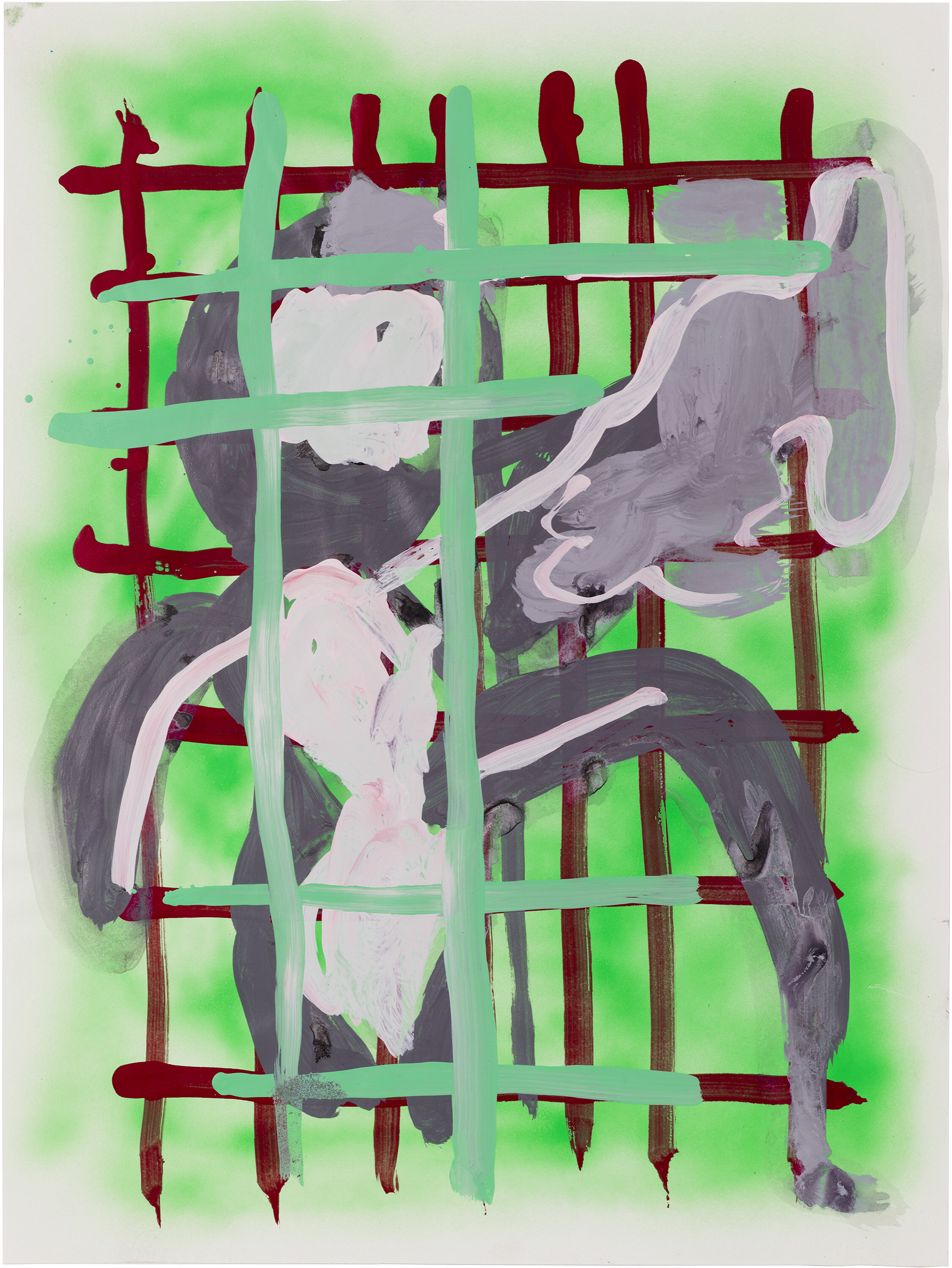  Drew Beattie and Ben Shepard   DBBS-DRW-2015-494   2015  acrylic and spray paint on paper  24 x 18 inches 