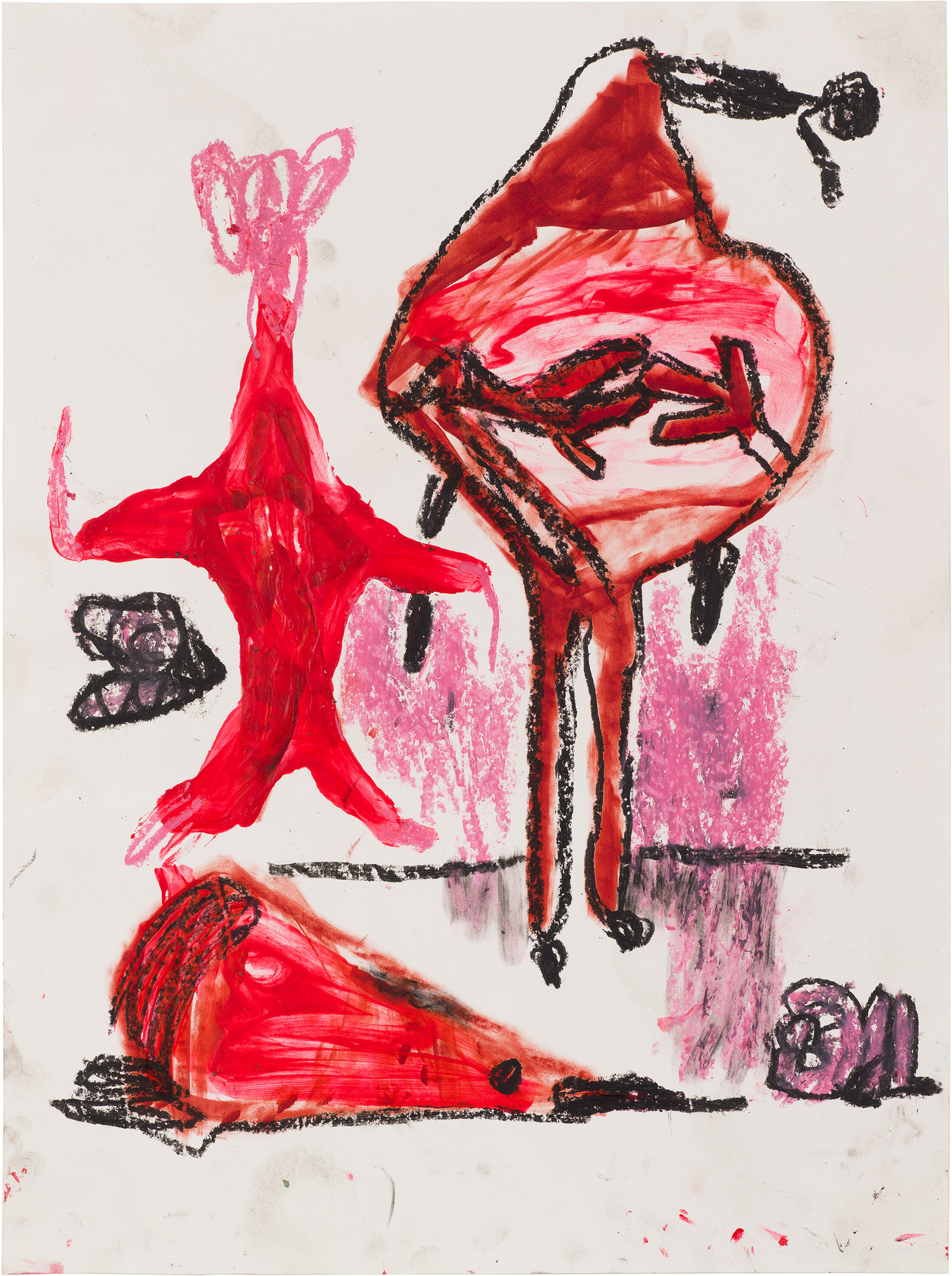  Drew Beattie and Ben Shepard   DBBS-DRW-2015-497   2015  acrylic and oil stick on paper  24 x 18 inches 