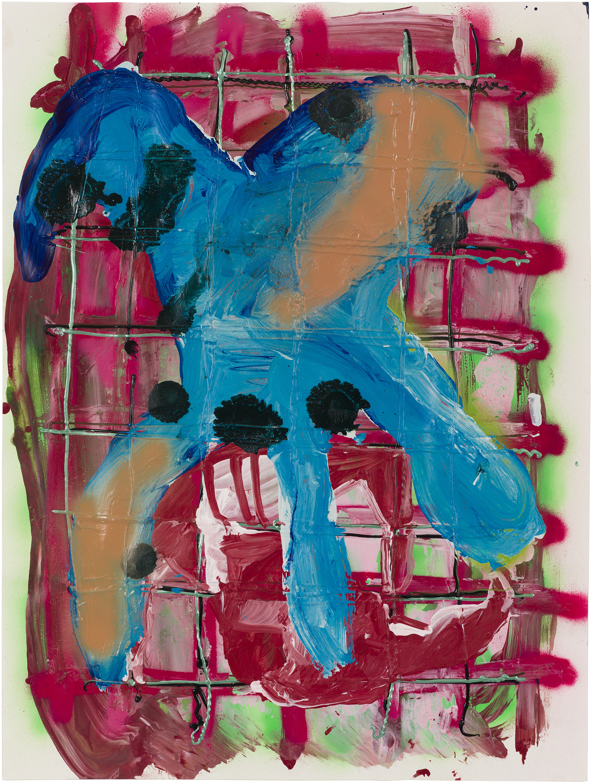  Drew Beattie and Ben Shepard   DBBS-DRW-2015-504   2015  acrylic and spray paint on paper  24 x 18 inches 