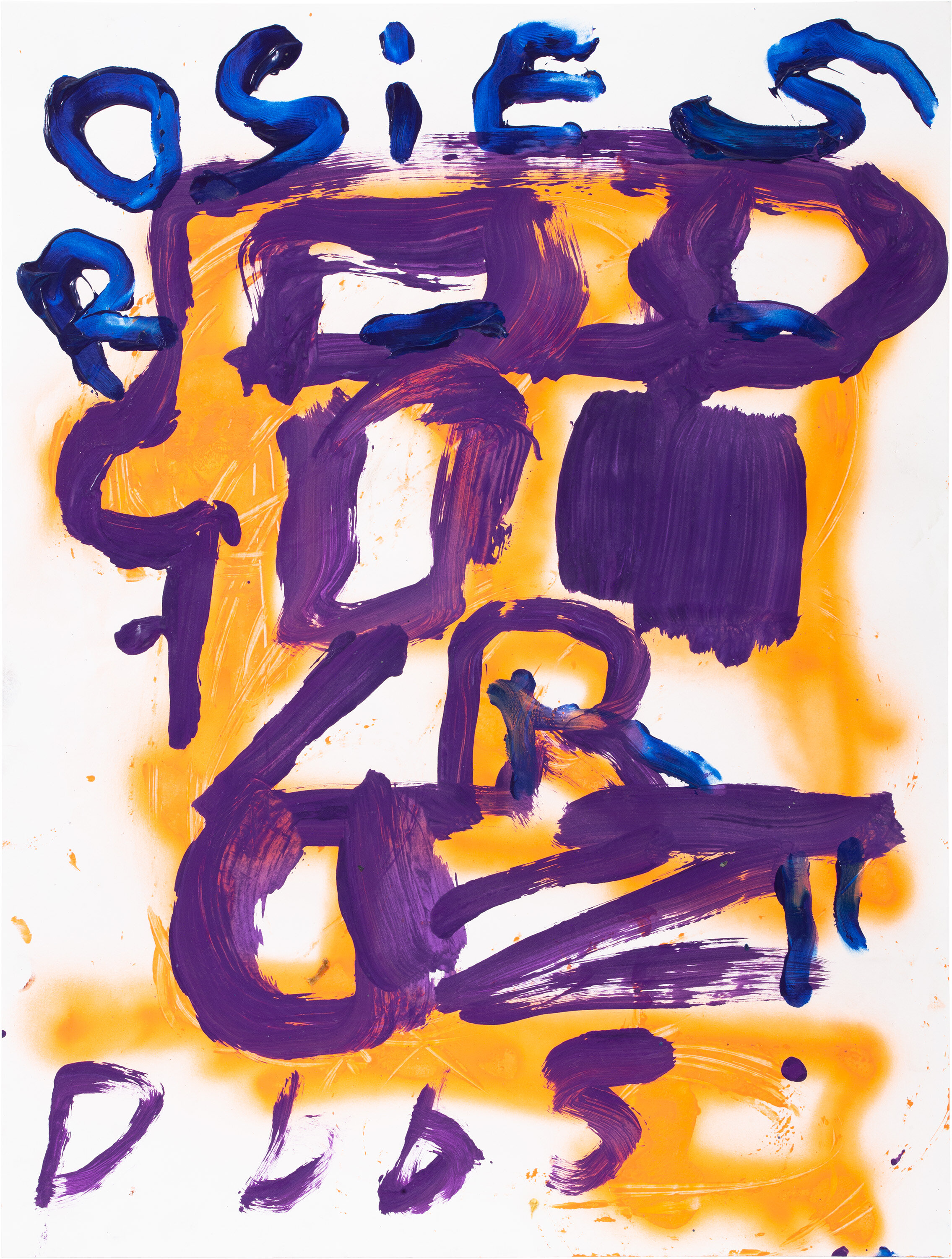  Drew Beattie and Ben Shepard   DBBS-DRW-2019-069   2019  acrylic and spray paint on paper  24 x 18 inches 