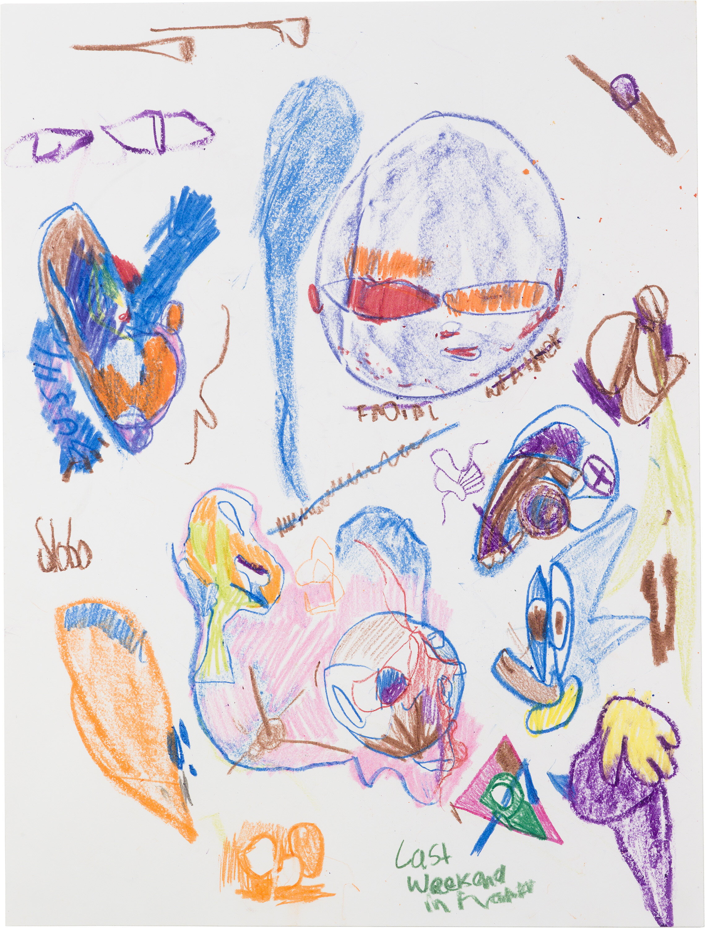  Drew Beattie and Ben Shepard   DBBS-DRW-2019-406   2019  crayon on paper 24 x 18 inches 
