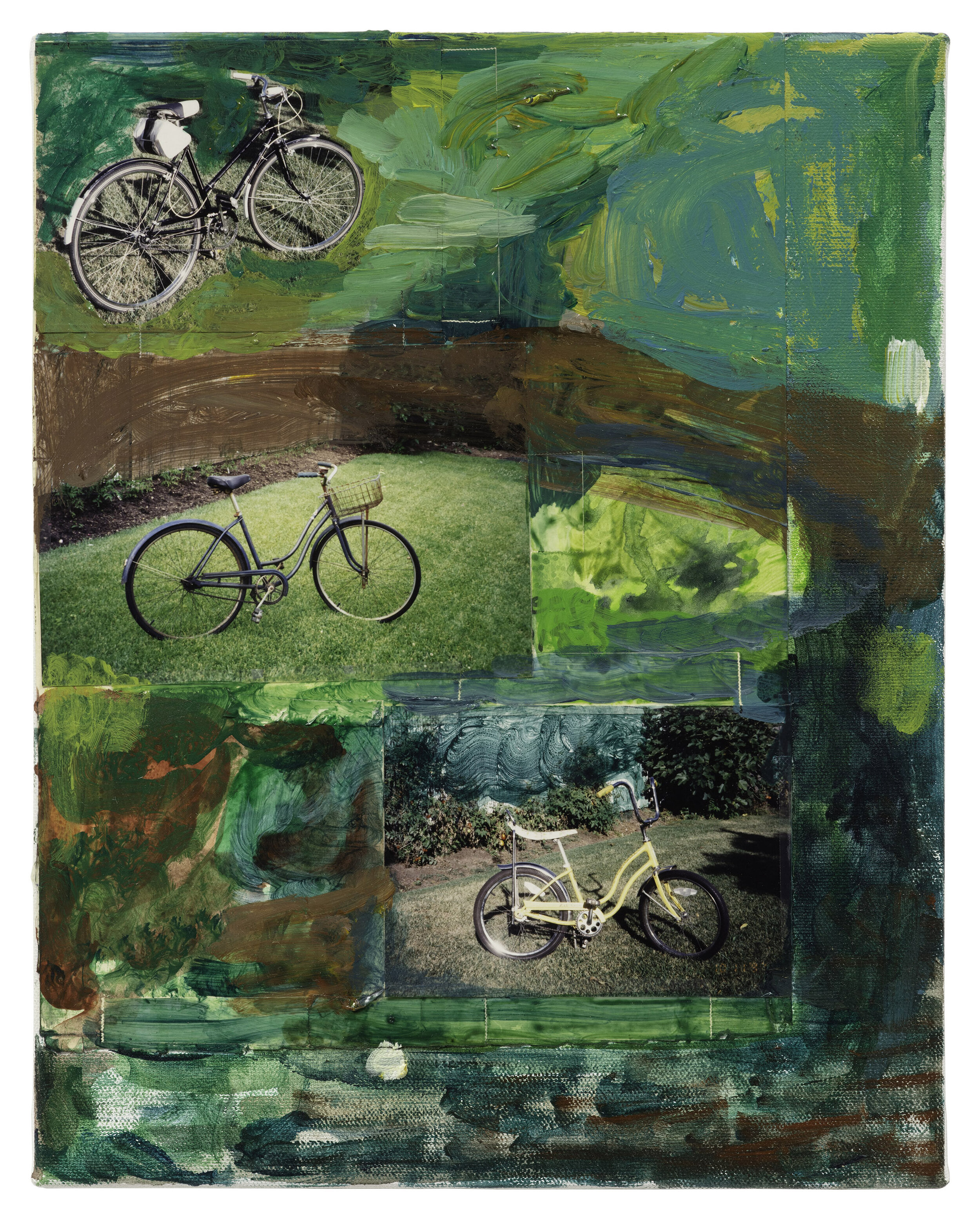  Drew Beattie  Three Bicycles   2005 acrylic and photographs on canvas 14 x 11 inches 