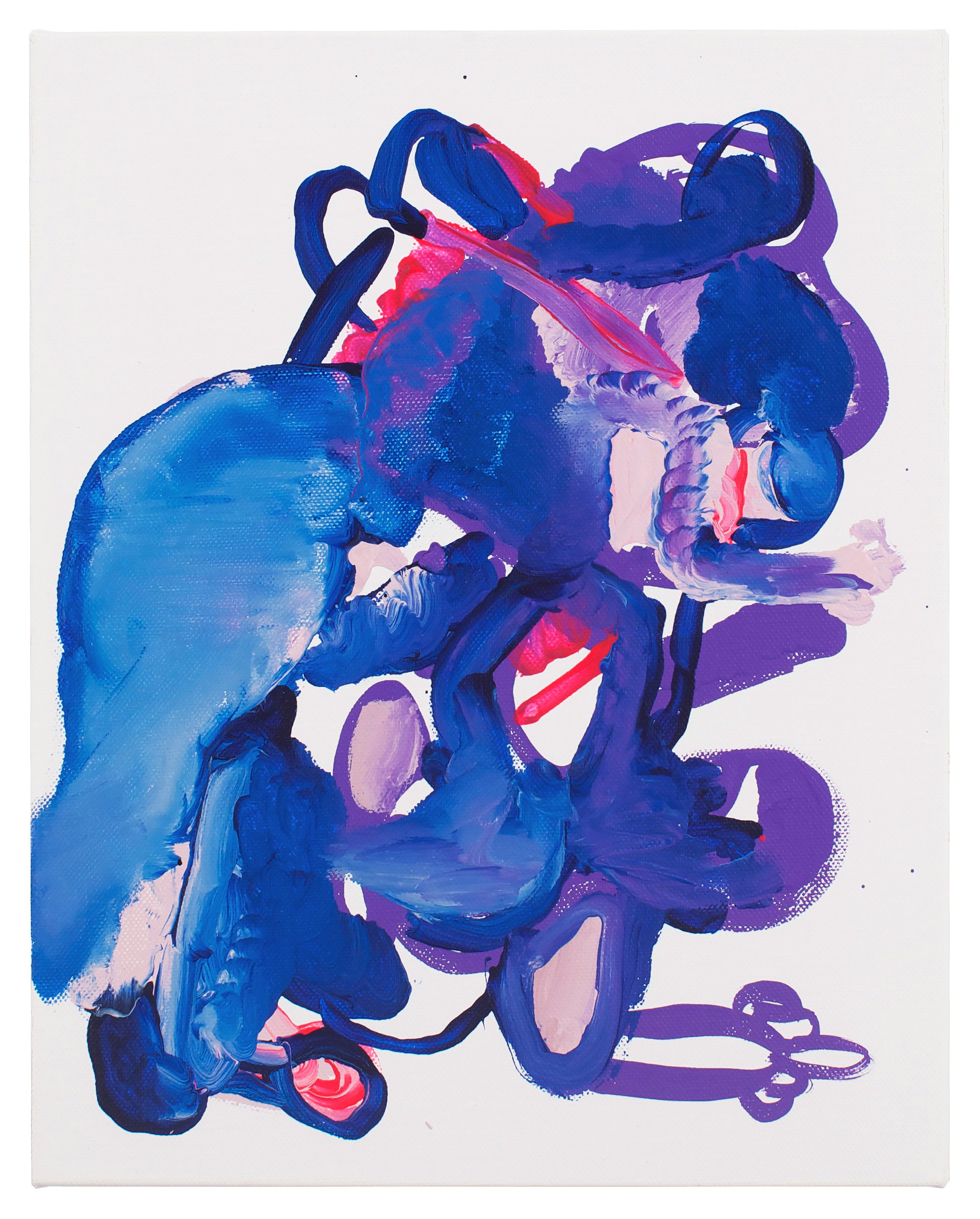  Drew Beattie and Ben Shepard  Blue Figure   2014 acrylic on canvas 14 x 11 inches 