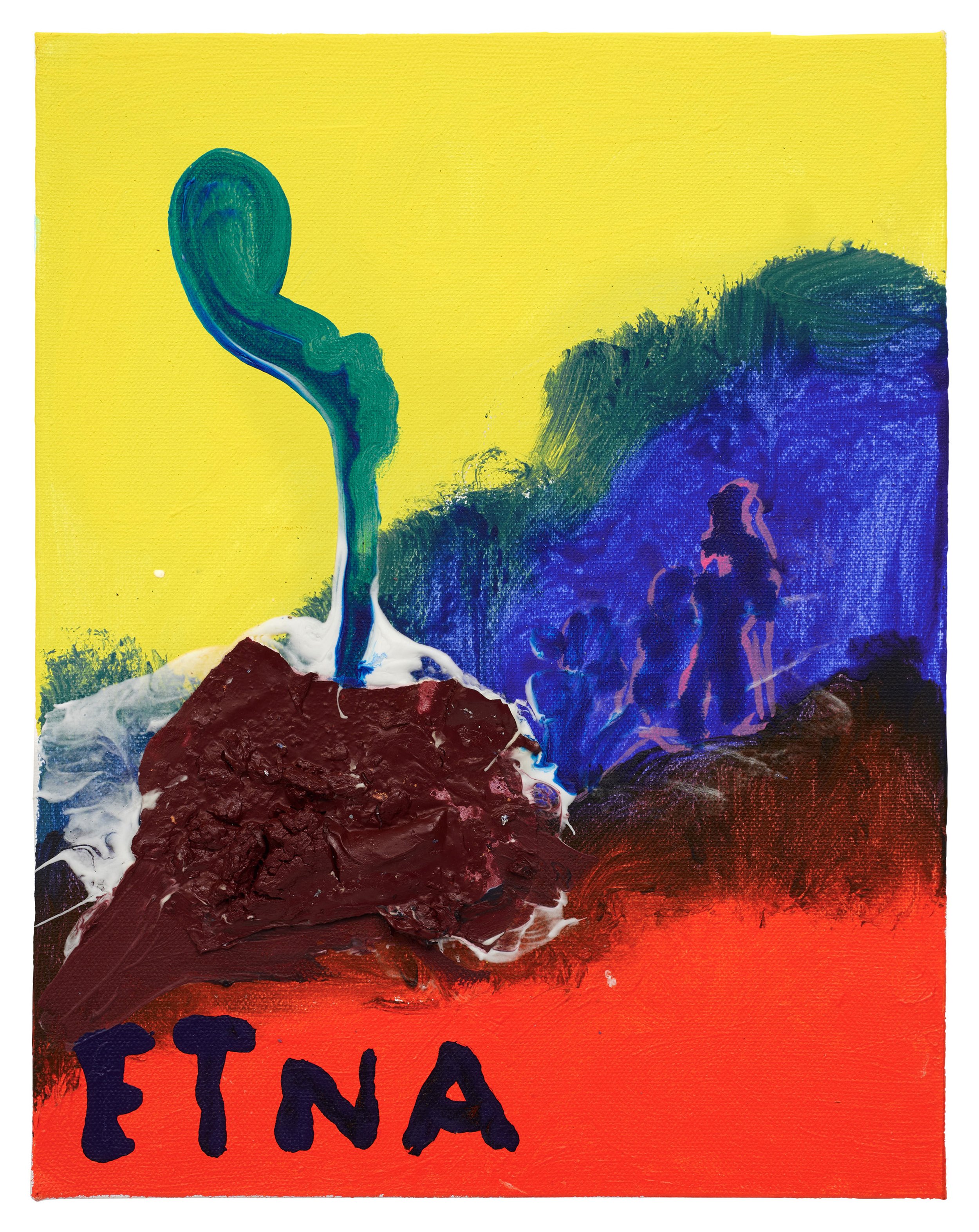  Drew Beattie and Ben Shepard  Orange Etna   2024 acrylic on canvas 14 x 11 inches 