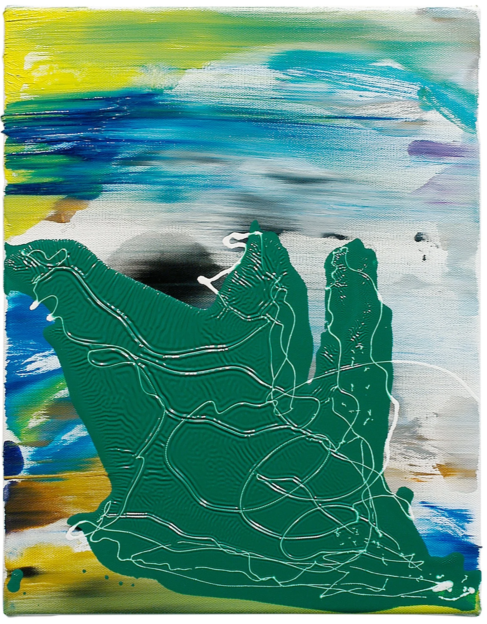  Drew Beattie  Snailriders   2005 oil and enamel on canvas 14 x 11 inches 