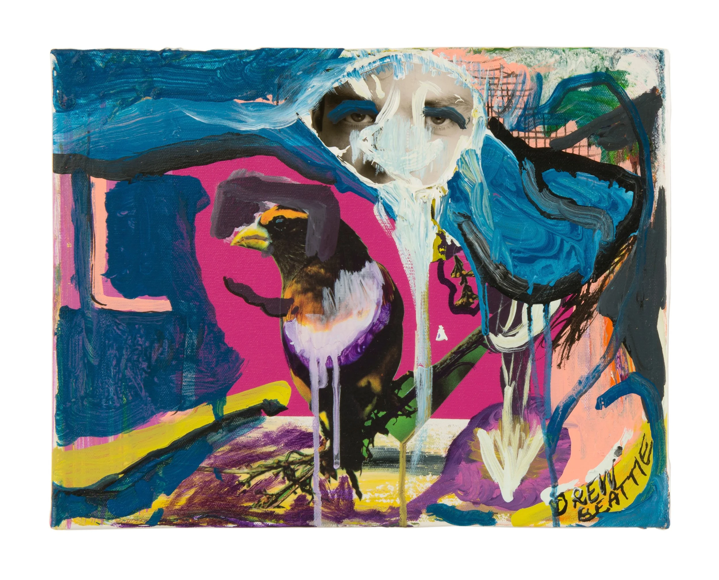  Drew Beattie  Bad Nest &nbsp; 2011 acrylic and collage on canvas 11 x 14 inches 