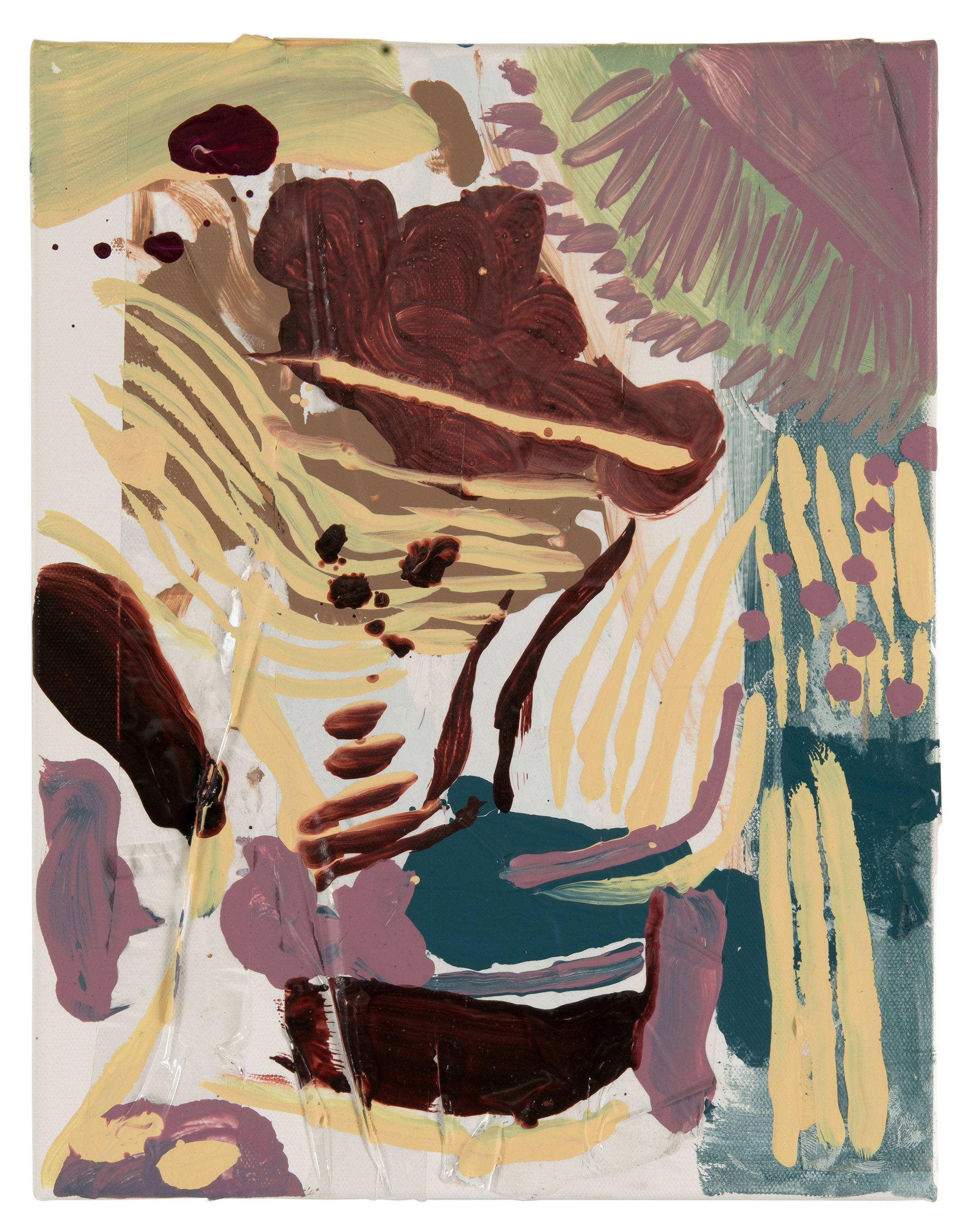  Drew Beattie  Scratchy Feelings   2014 acrylic and packing tape on canvas 14 x 11 inches 