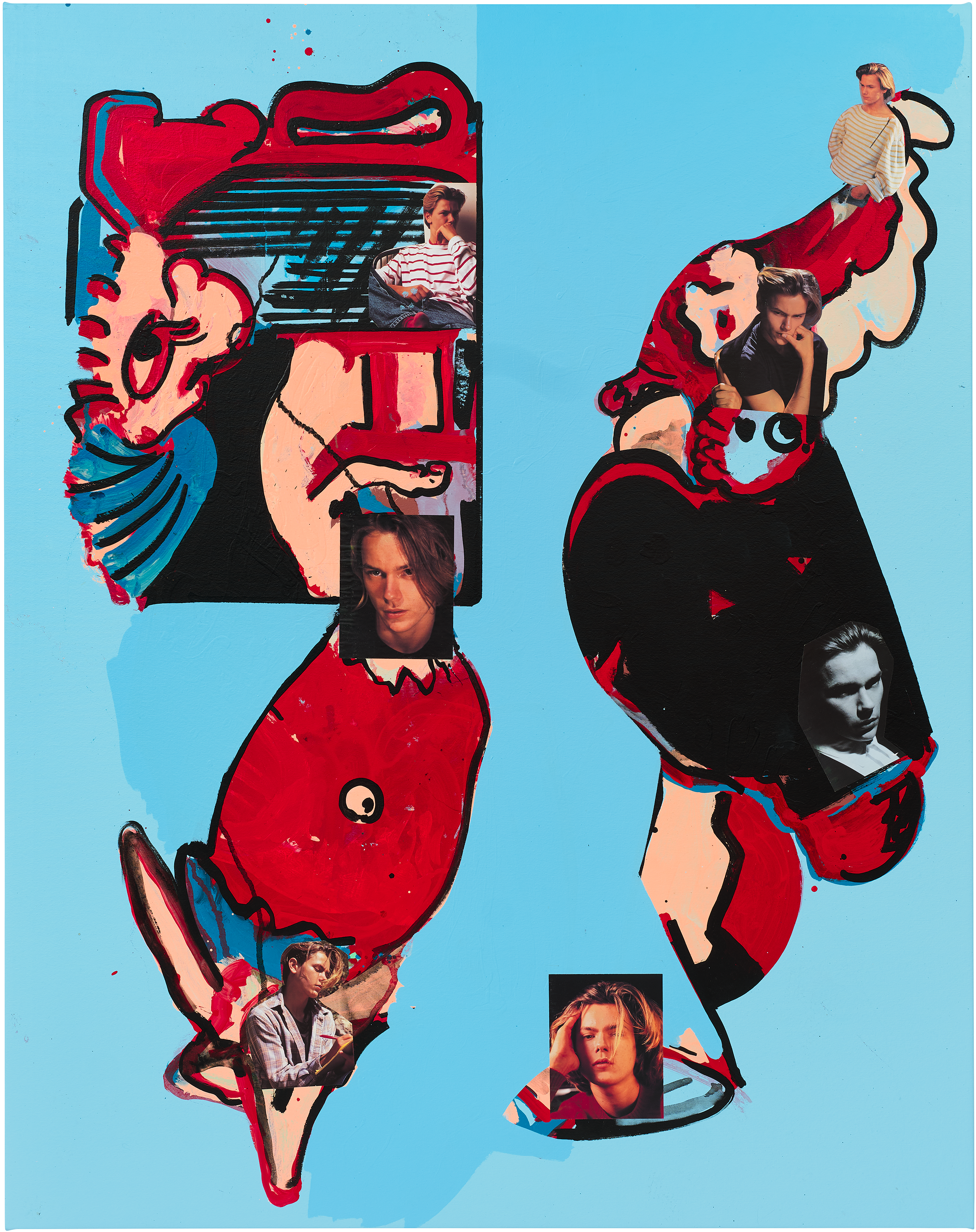  Drew Beattie                                                                                            Seven Rivers &nbsp; 2025                                                                                 acrylic and collage on canvas           