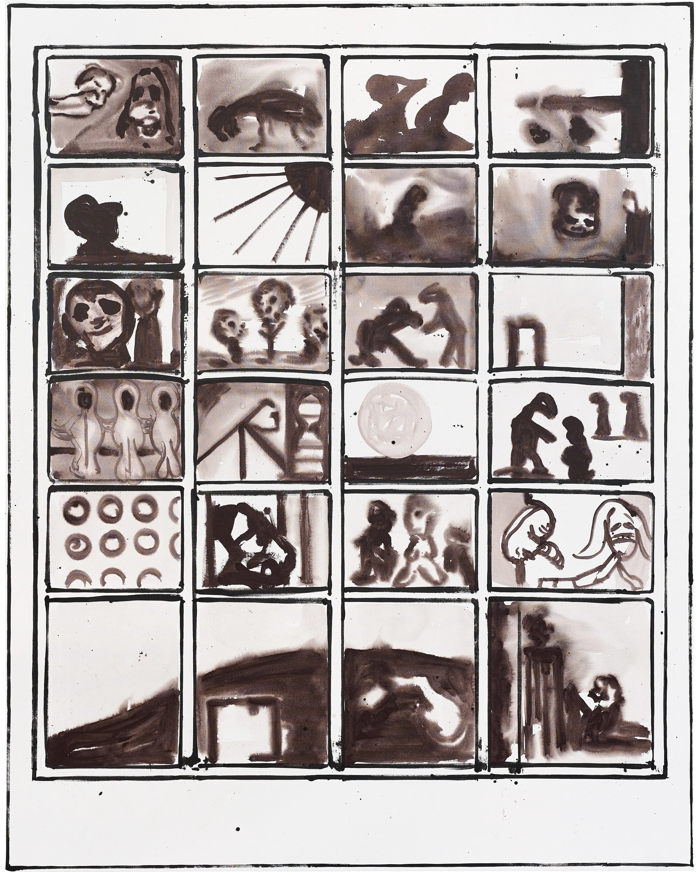  Drew Beattie                                                                                          Scenes From the Past  &nbsp;2025                                                                              acrylic and ink on canvas            