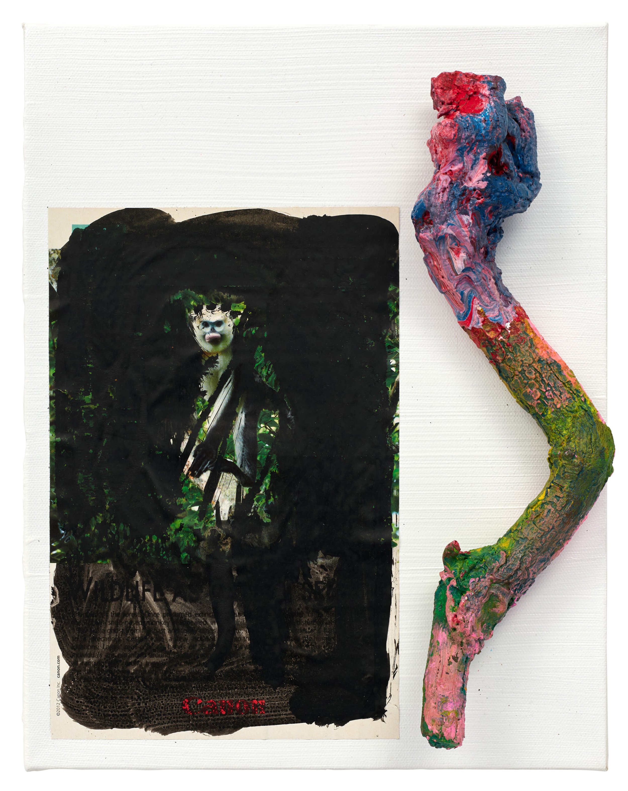  Drew Beattie  Watteau   2023 acrylic, collage and wood on canvas 14 x 11 inches 
