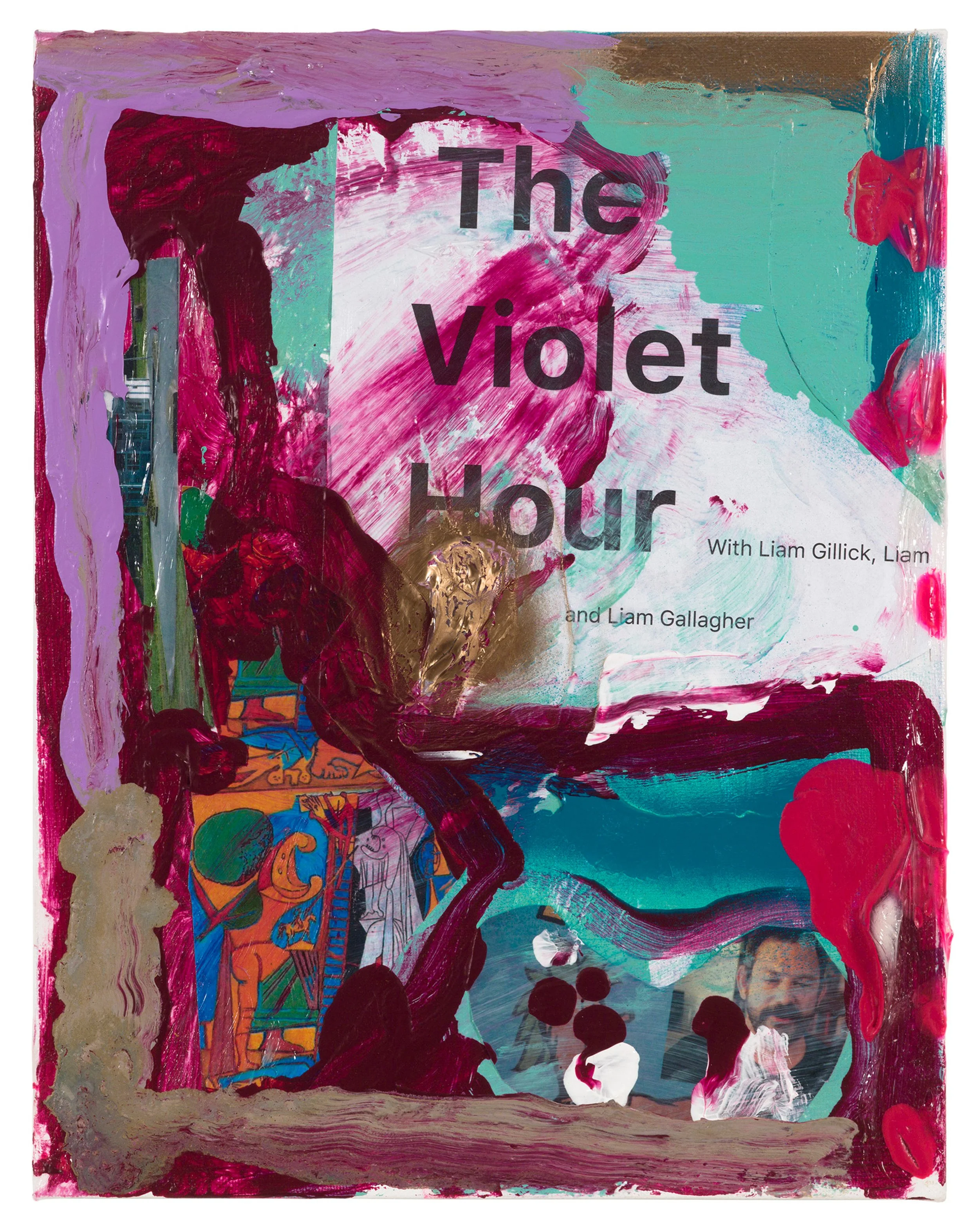  Drew Beattie and Ben Shepard  The Violet Hour   2019 acrylic and collage on canvas 14 x 11 inches 