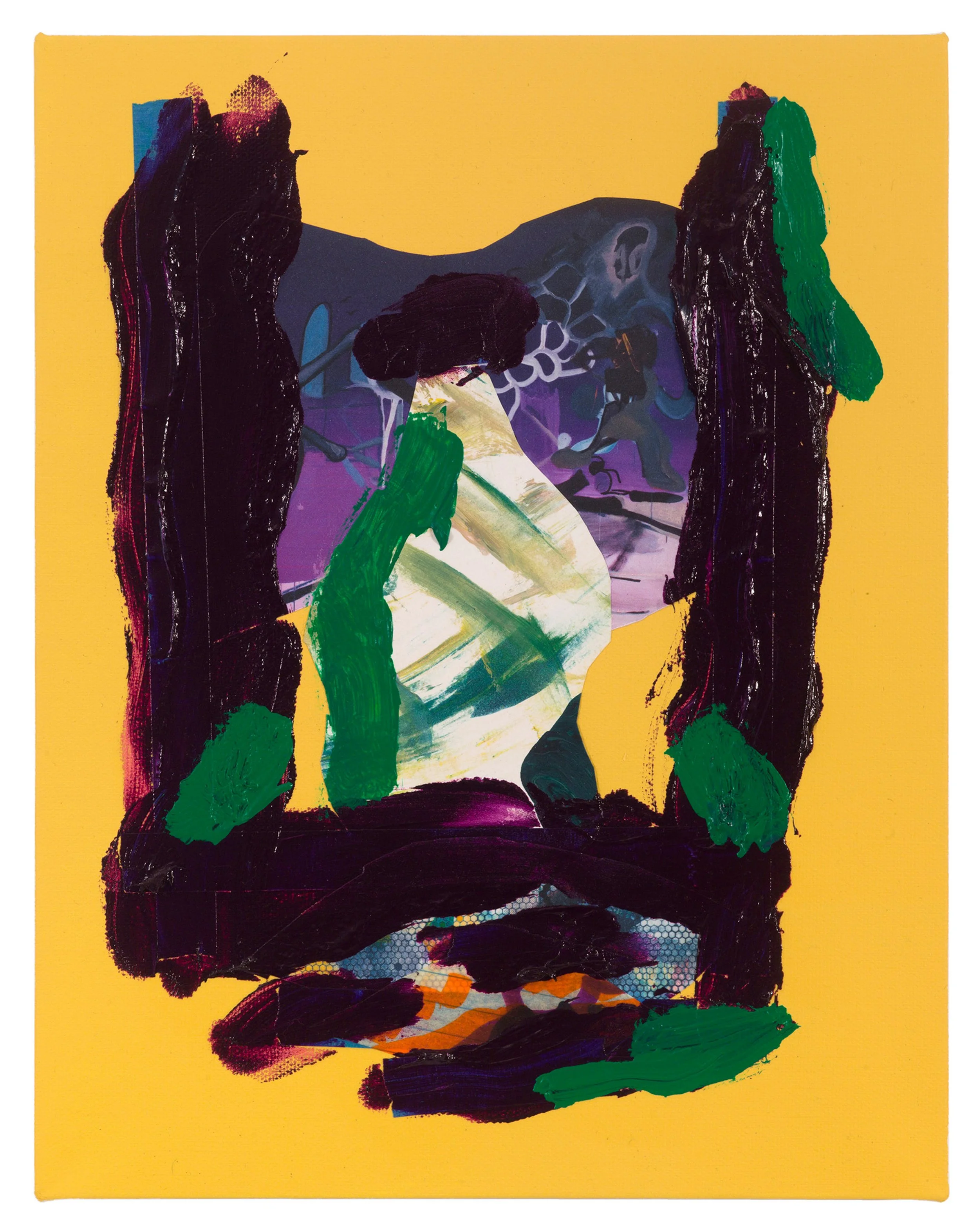  Drew Beattie and Ben Shepard  Lawrence of Arabia   2019 acrylic and collage on canvas 14 x 11 inches 
