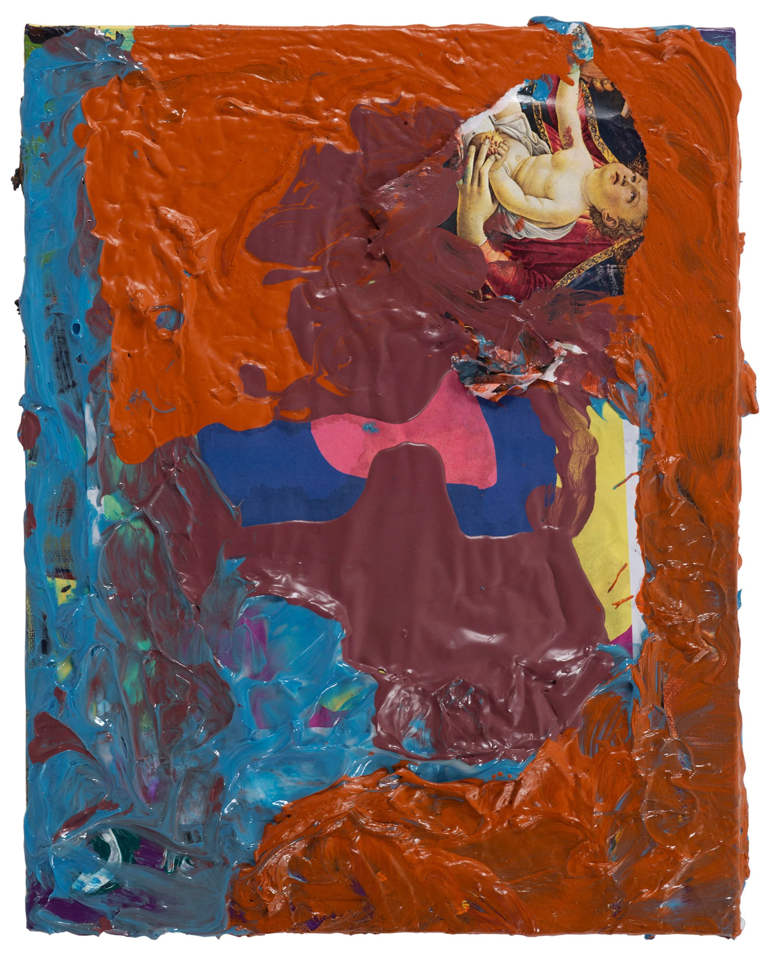  Drew Beattie and Ben Shepard  Thick Jesus   2019 acrylic and collage on canvas 14 x 11 inches 