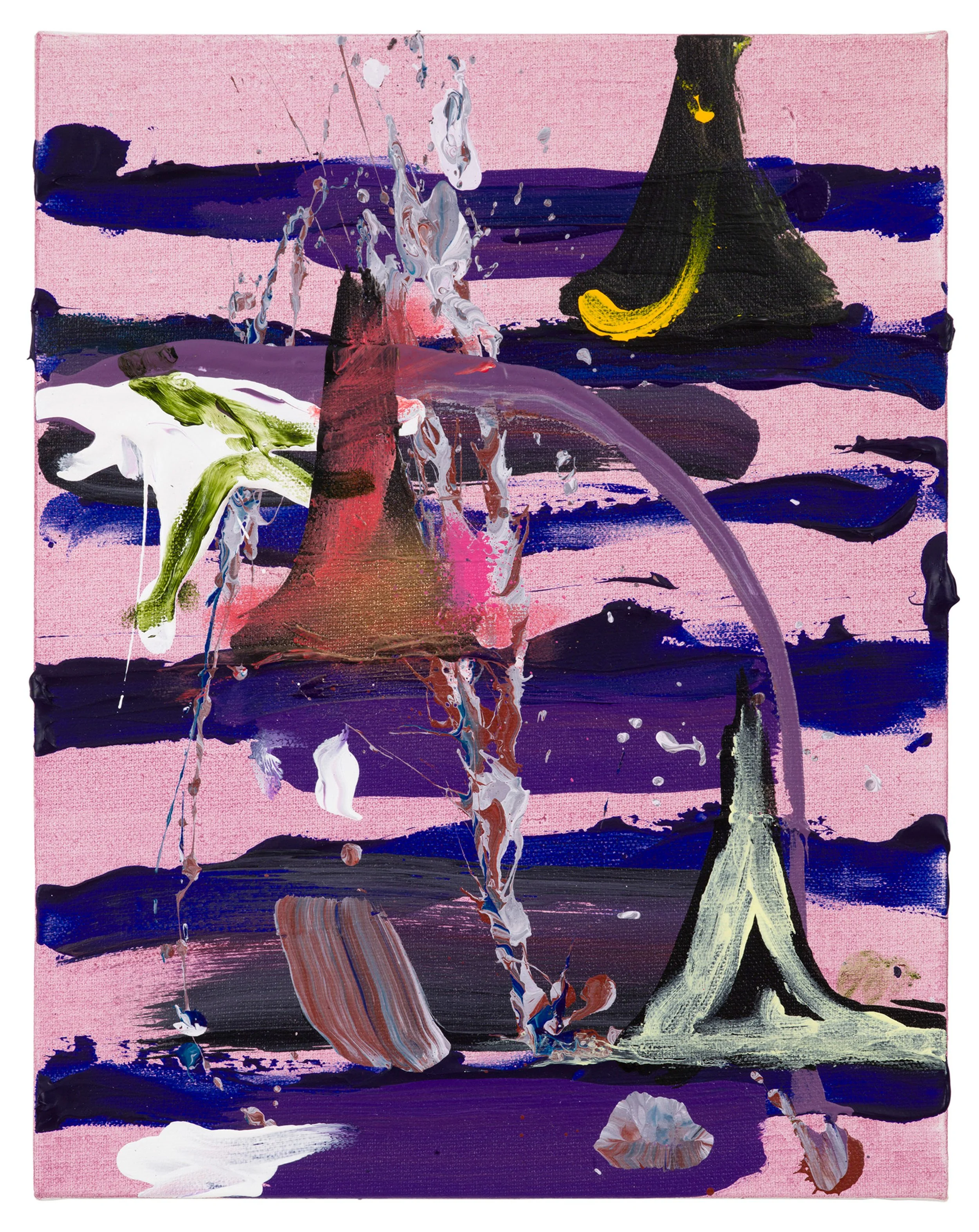  Drew Beattie and Ben Shepard Reckless Hills 2019 acrylic and spray paint on canvas 14 x 11 inches 