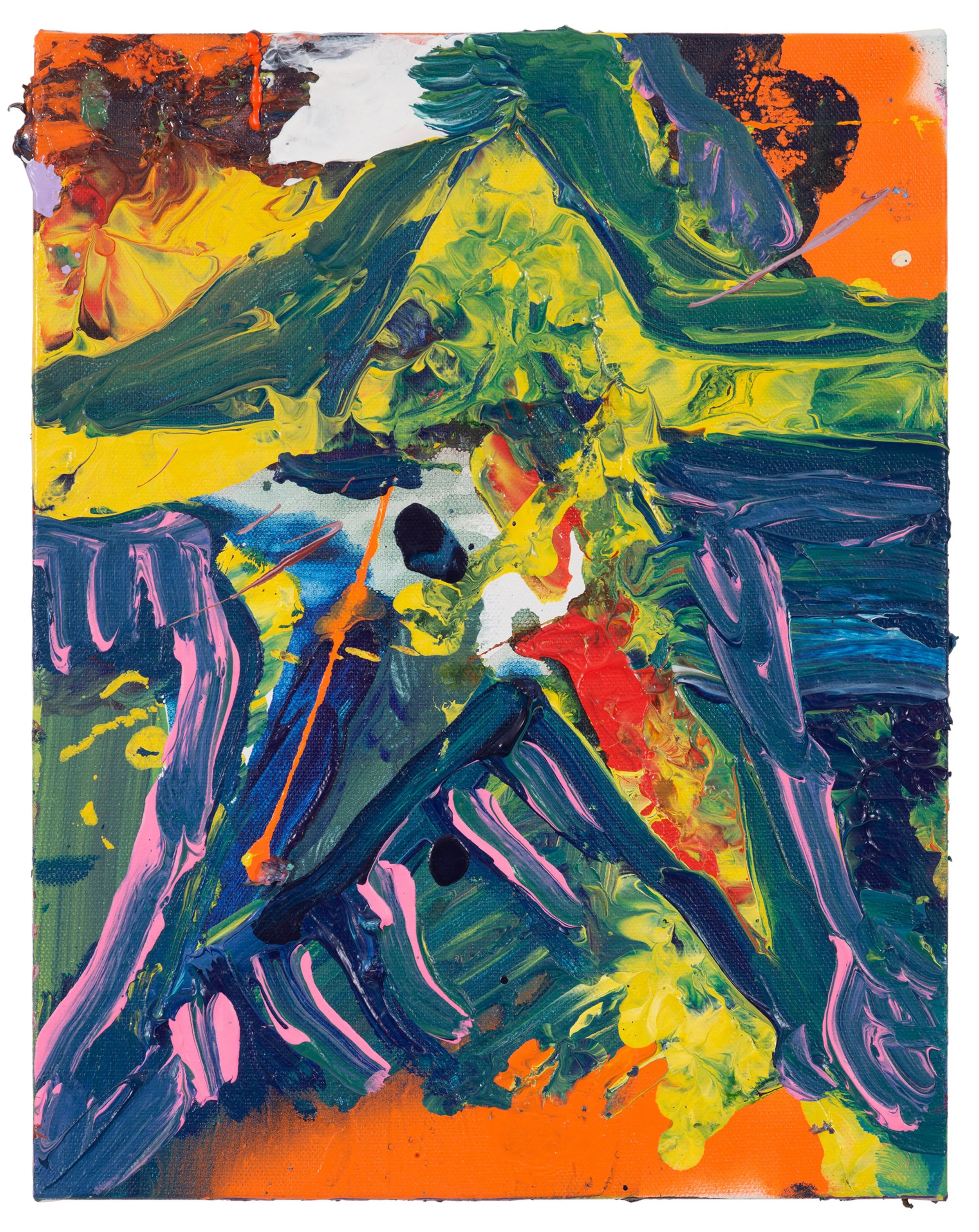  Drew Beattie and Ben Shepard  Star Jump  2019 acrylic and spray paint on canvas 14 x 11 inches 