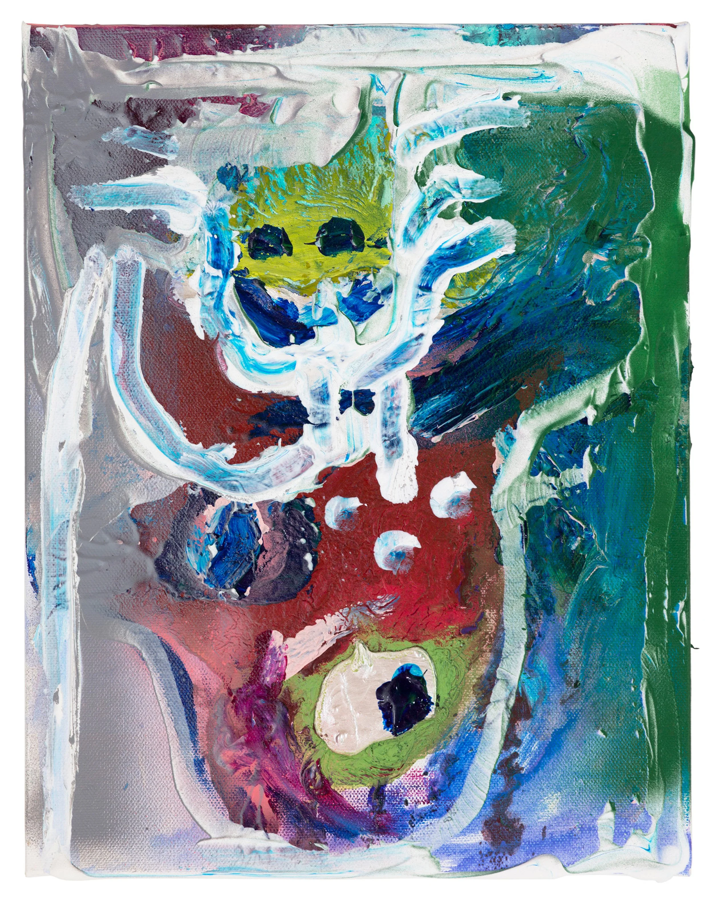  Drew Beattie and Ben Shepard  Bottom Eye  2019 acrylic and spray paint on canvas 14 x 11 inches 