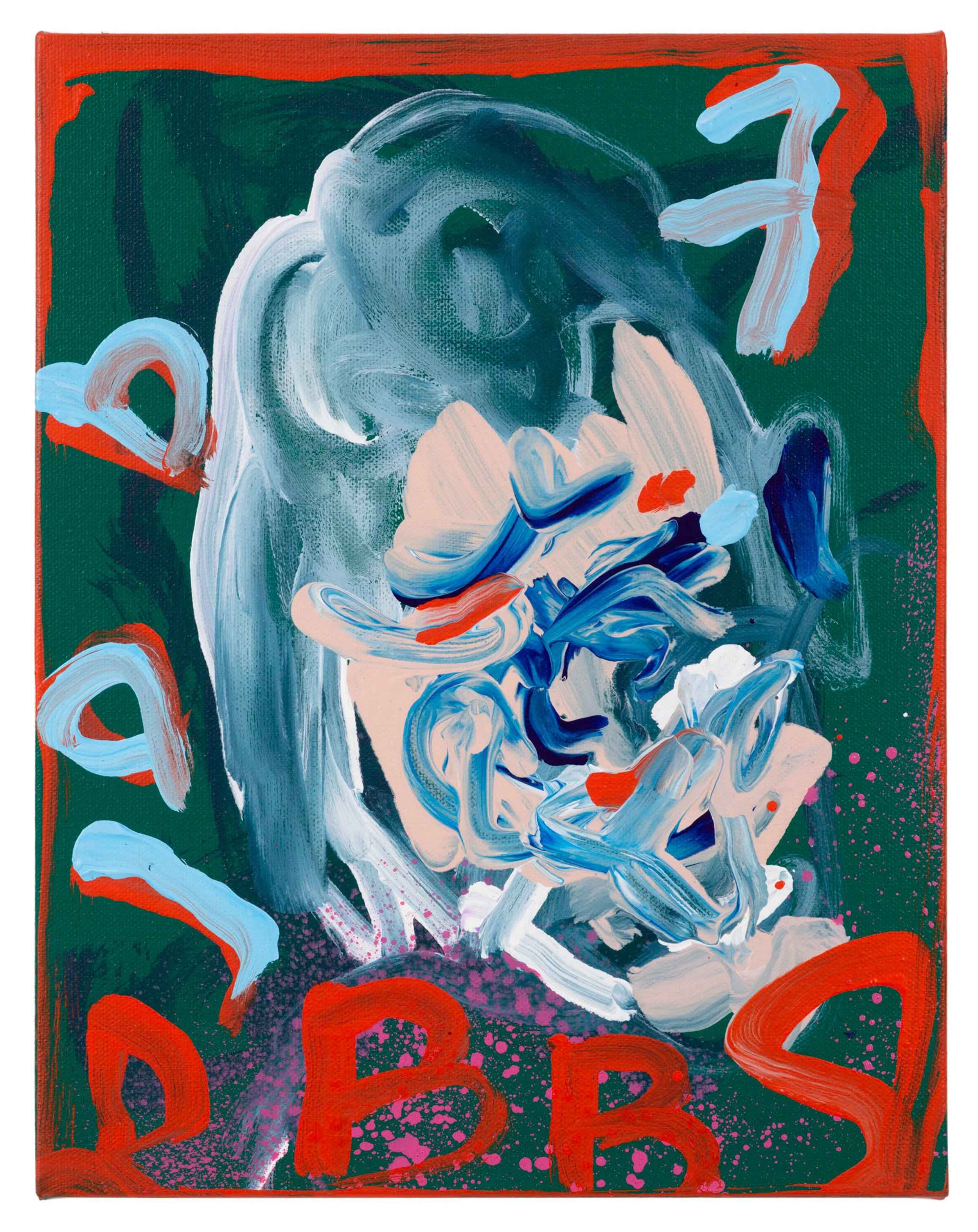  Drew Beattie and Ben Shepard  Job 7   2019 acrylic on canvas 14 x 11 inches 