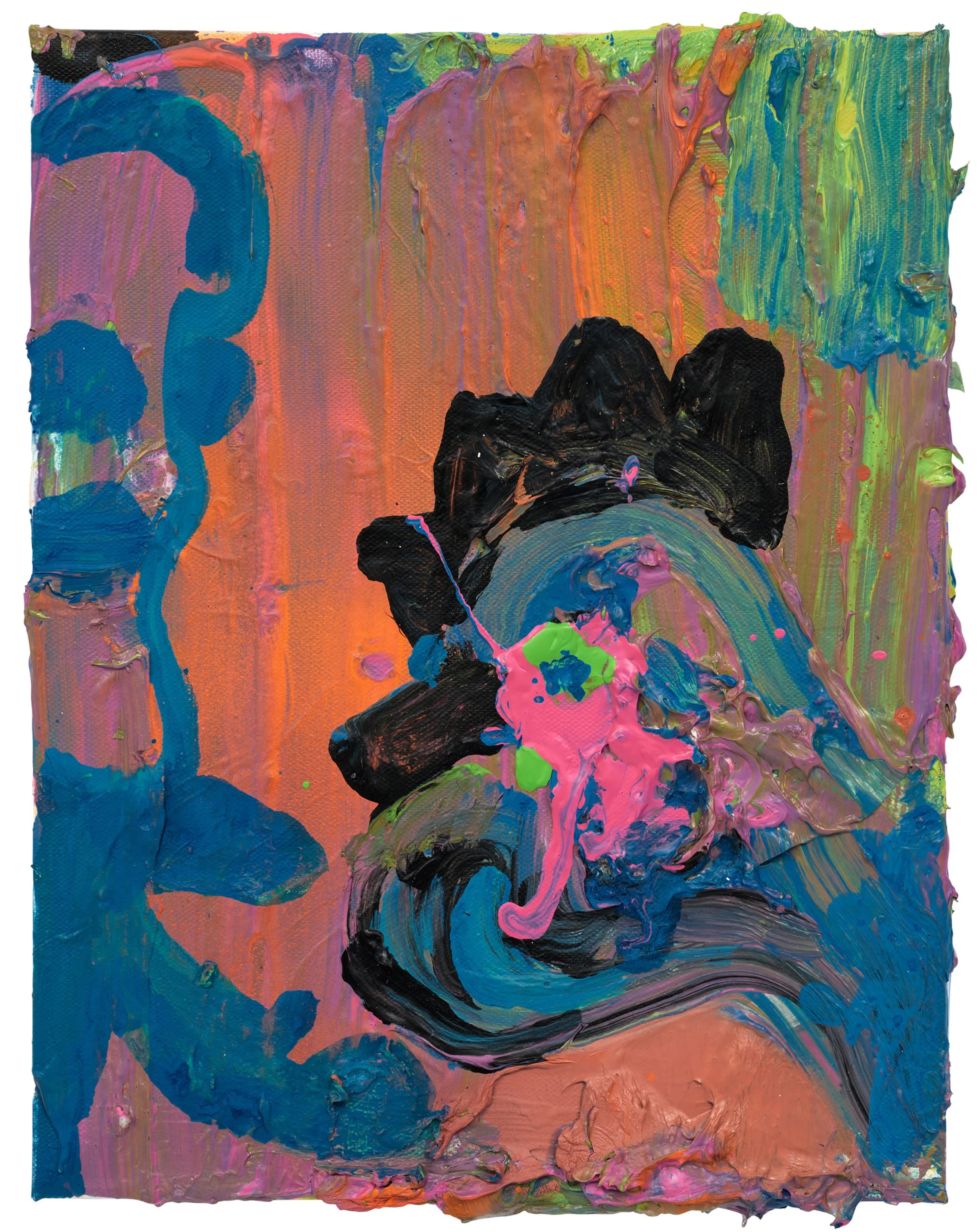  Drew Beattie and Ben Shepard  Somebody to Somebody   2024 acrylic and spray paint on canvas 14 x 11 inches 