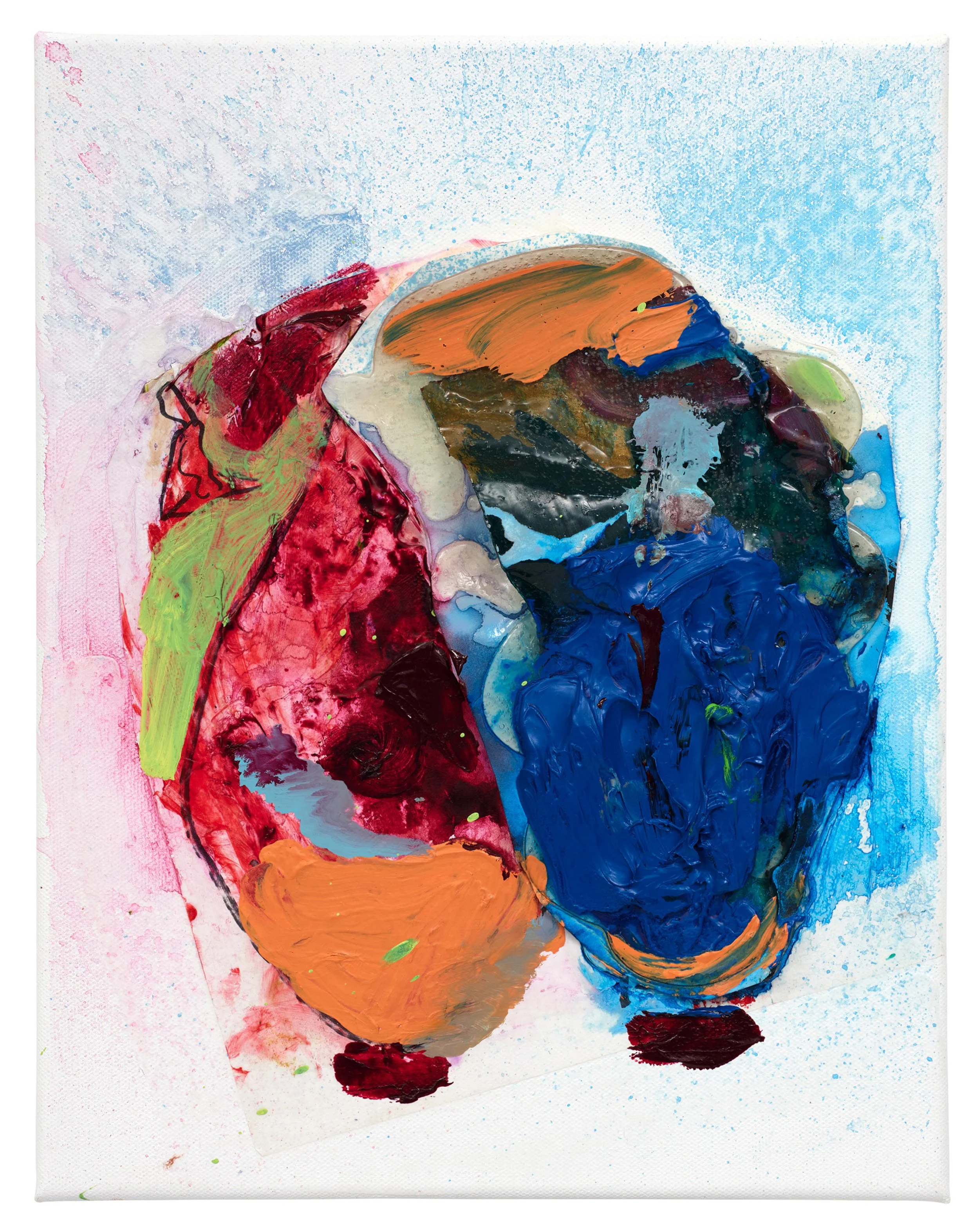  Drew Beattie and Ben Shepard  Ding Dong   2024 acrylic and paper on canvas 14 x 11 inches 