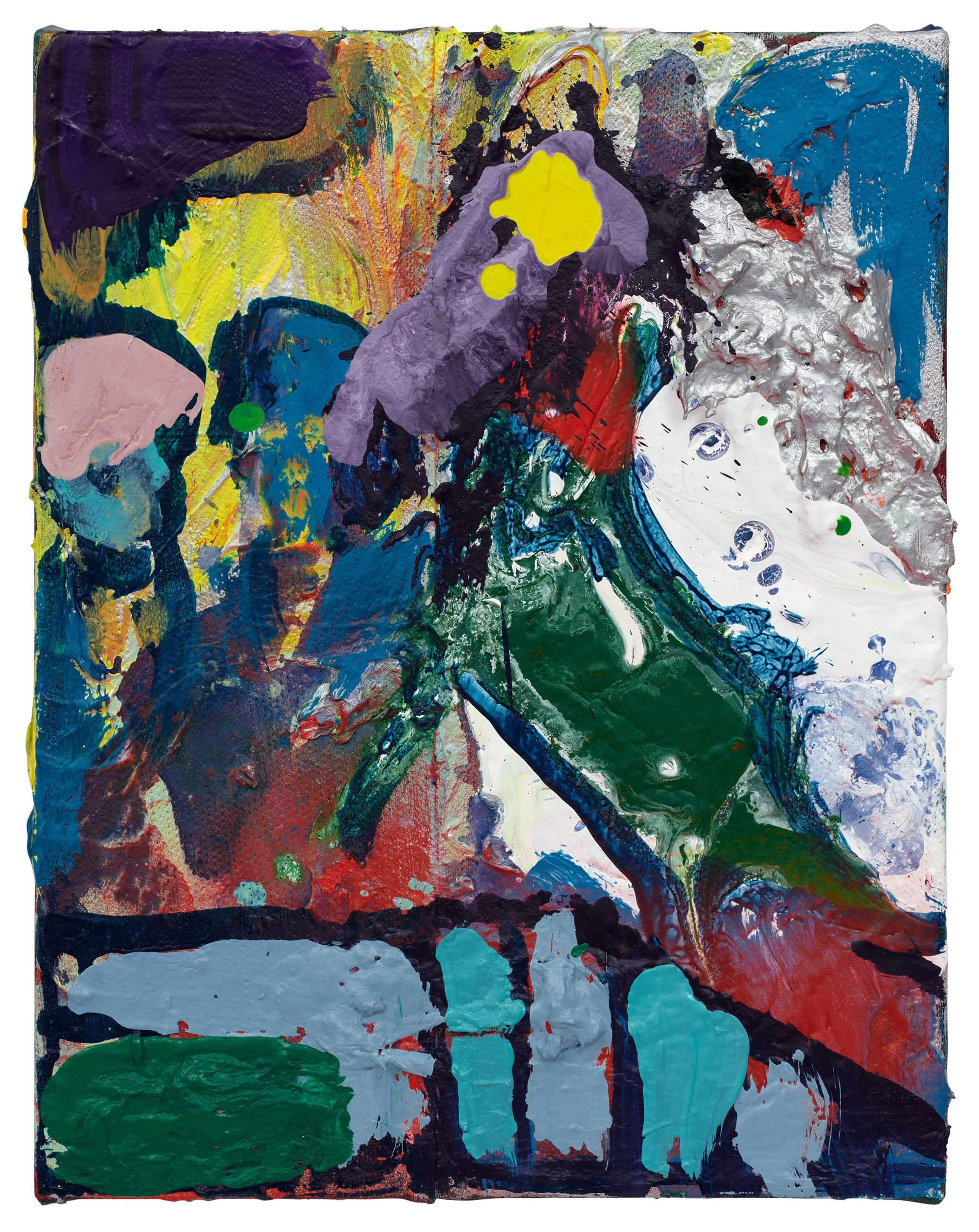  Drew Beattie and Ben Shepard The Balcony  2024 acrylic and spray paint on polyester 14 x 11 inches 