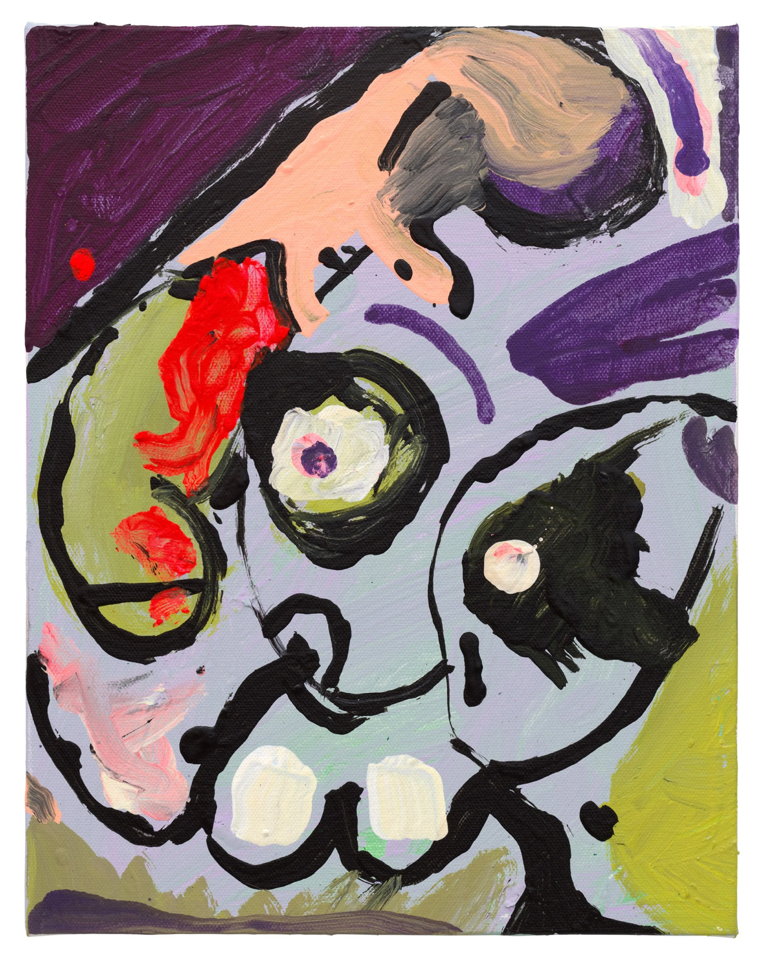  Drew Beattie and Ben Shepard  The Split   2022 acrylic on canvas 14 x 11 inches 