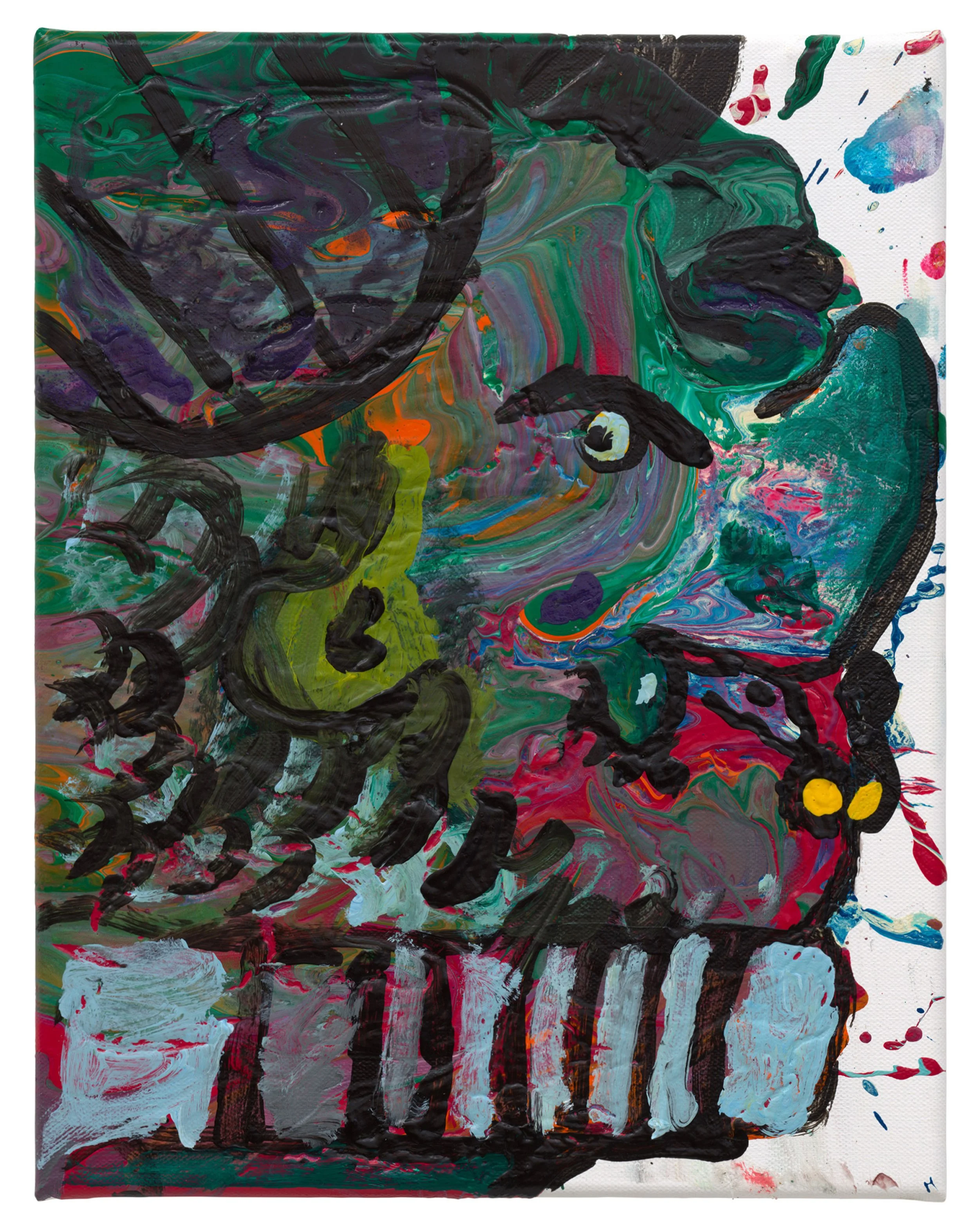  Drew Beattie and Ben Shepard  The Killer   2022 acrylic on canvas 14 x 11 inches 